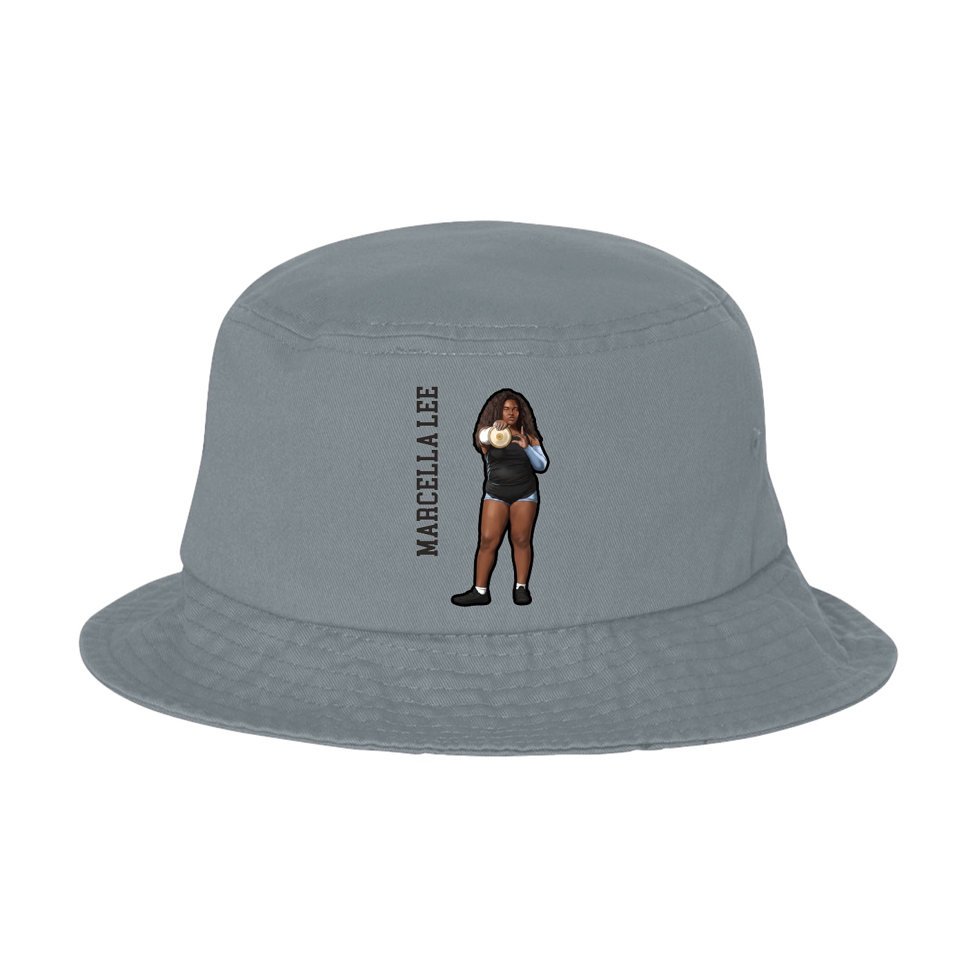 Bucket Cap — Name Vertical in Grey