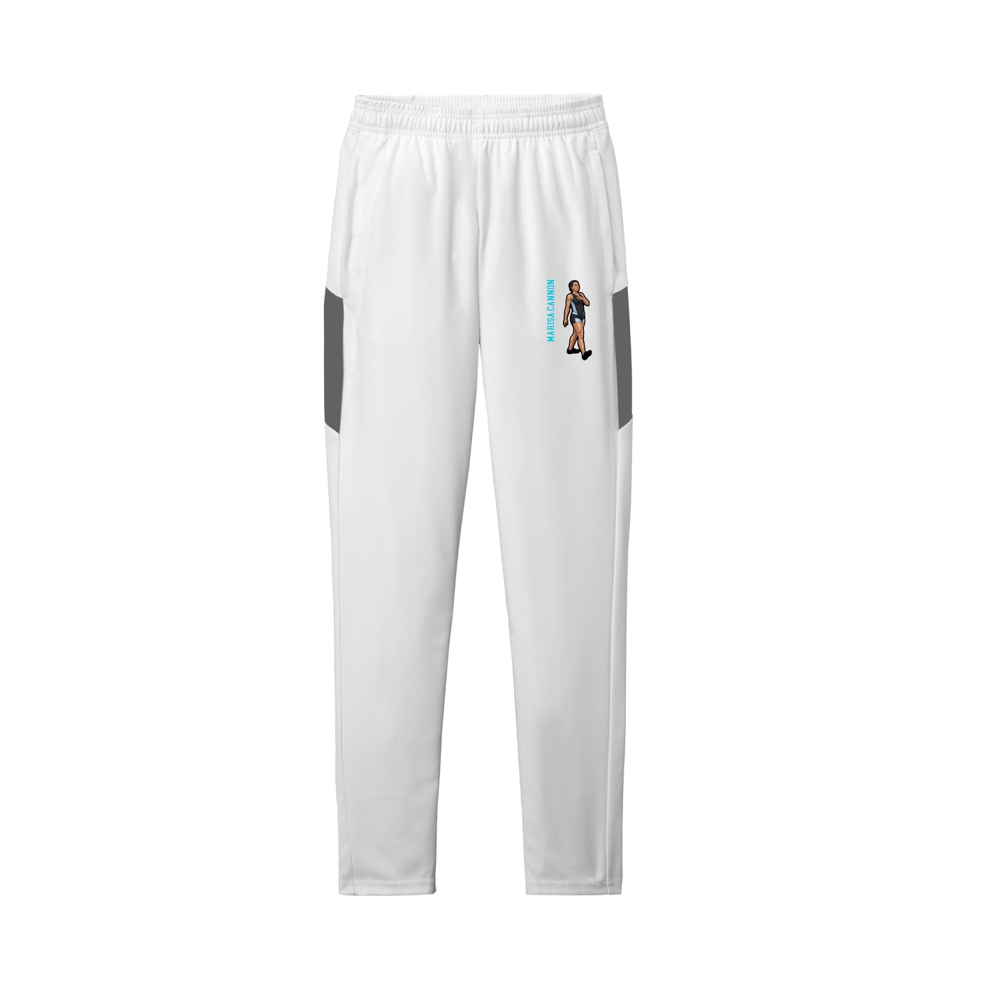 Team Travel Pant — Name Vertical in White/Grey