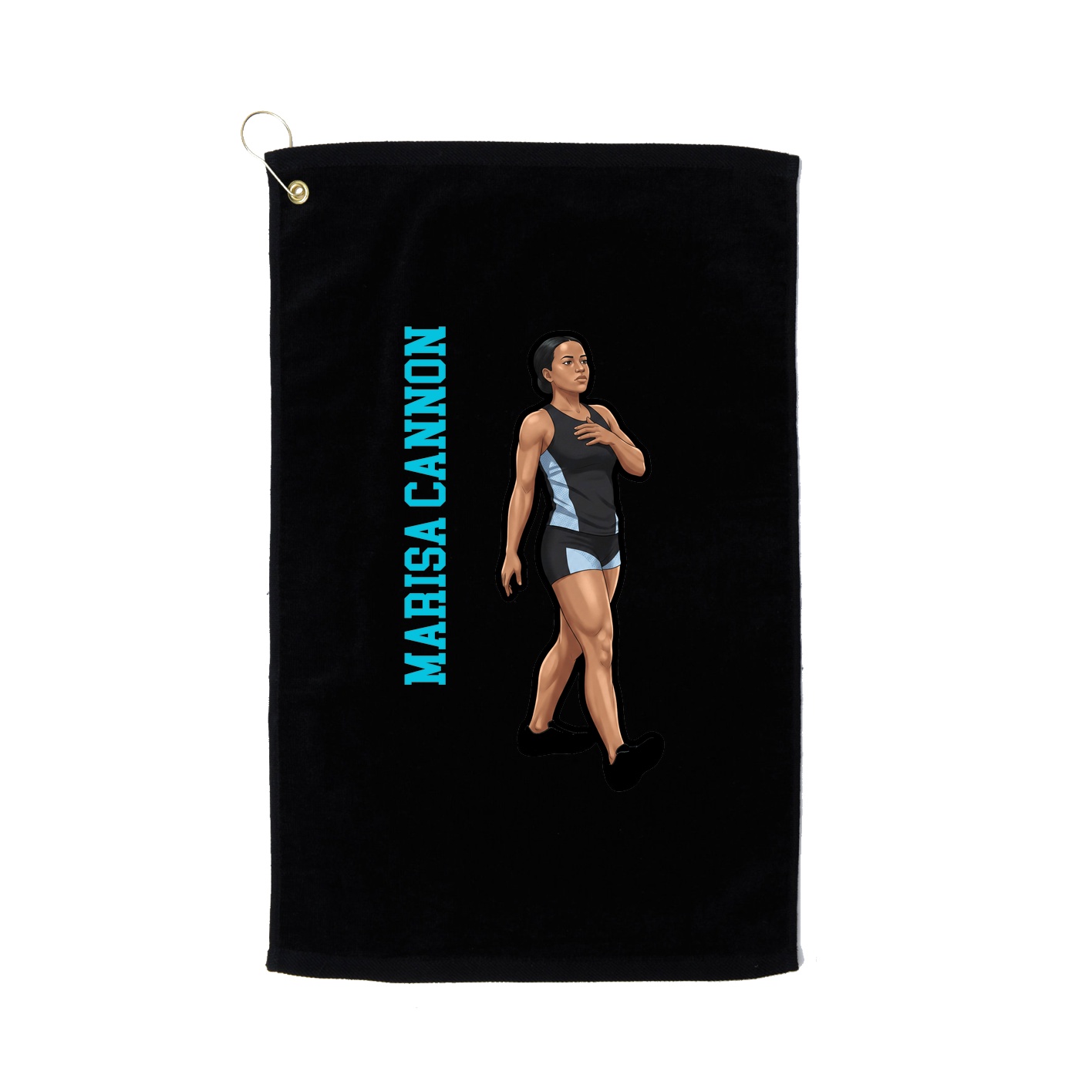 Golf Towel — Name Vertical in Black