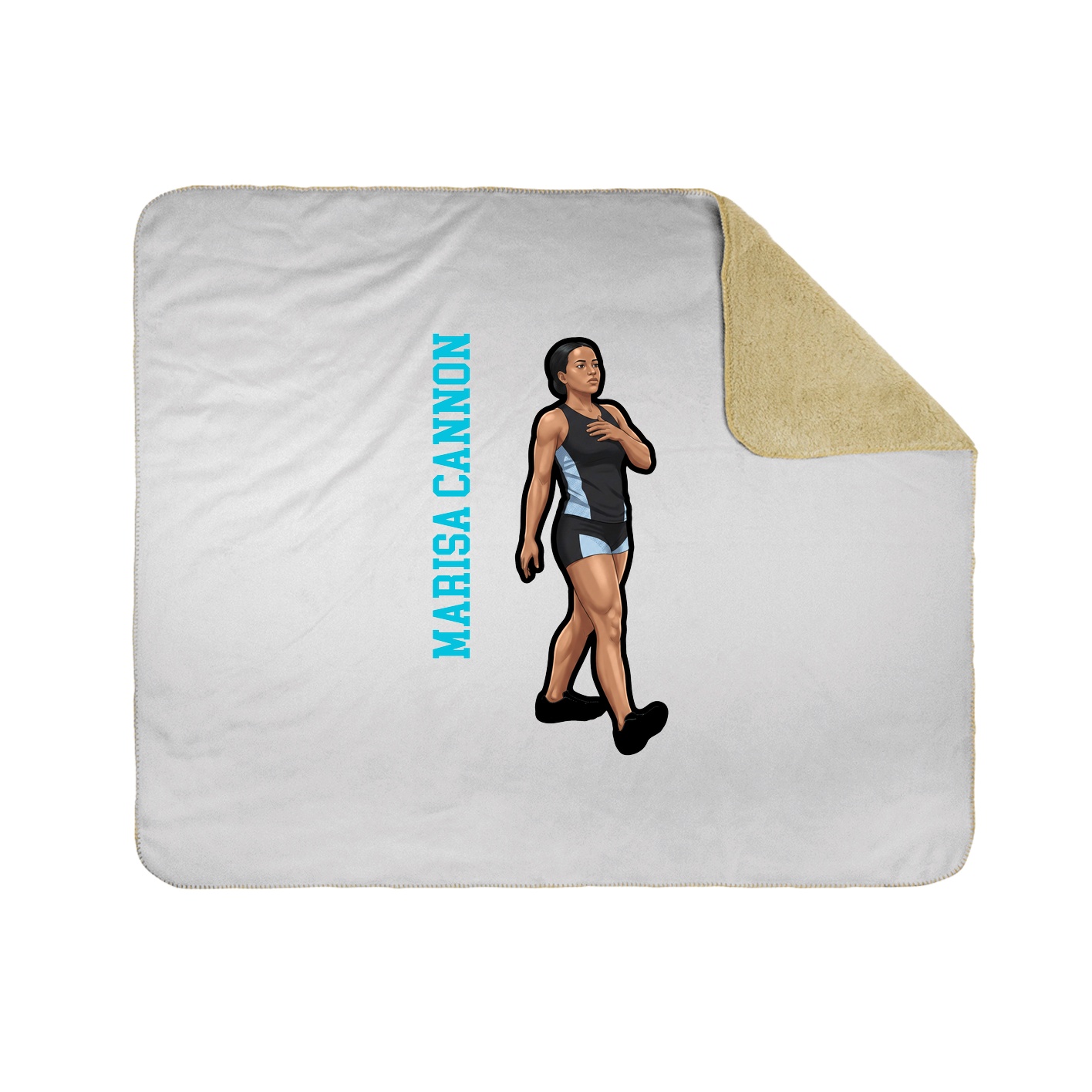 Throw Blanket — Name Vertical in White