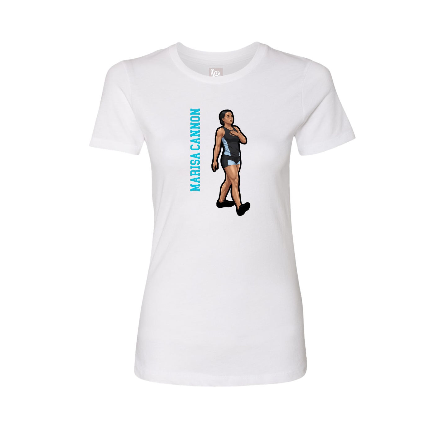 Womens Tee — Name Vertical in White