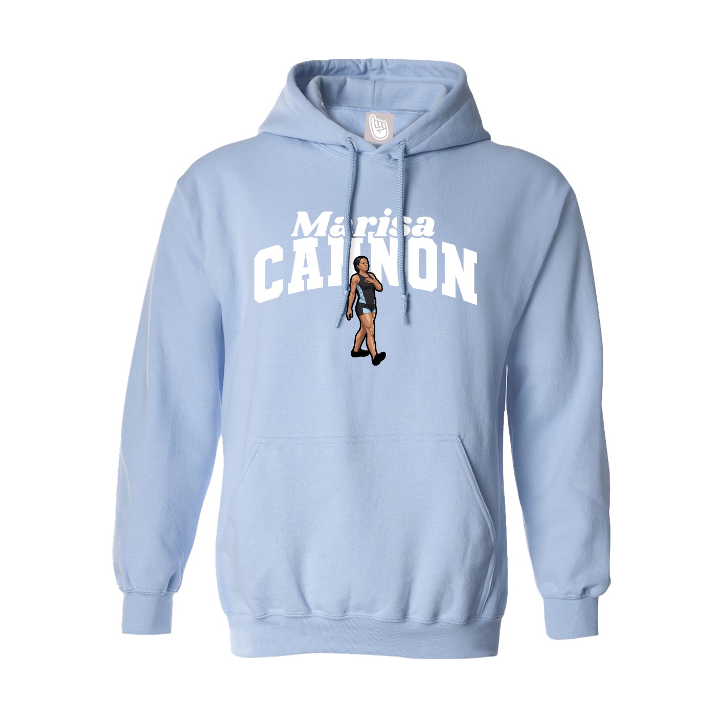 Hoodie — Signature Arch in Light Blue