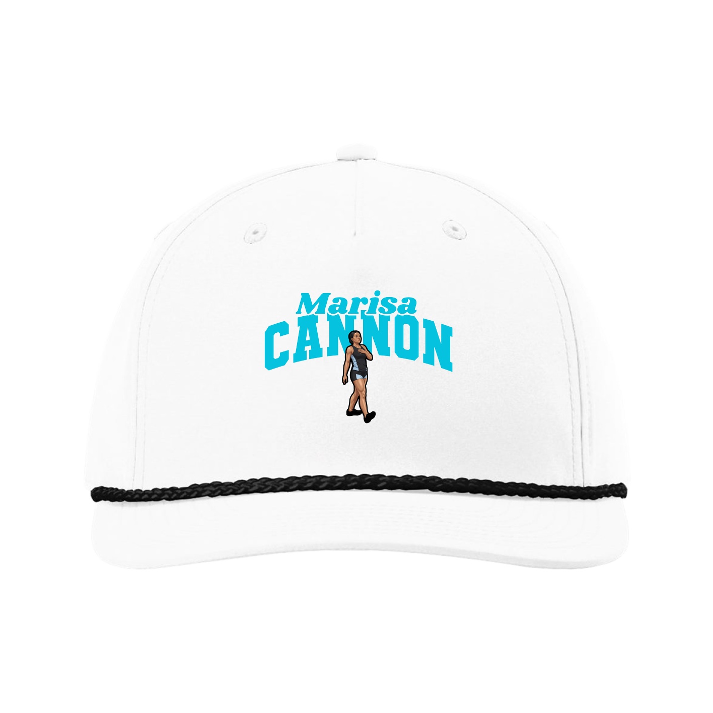 Five-Panel Classic Rope Cap — Signature Arch in White