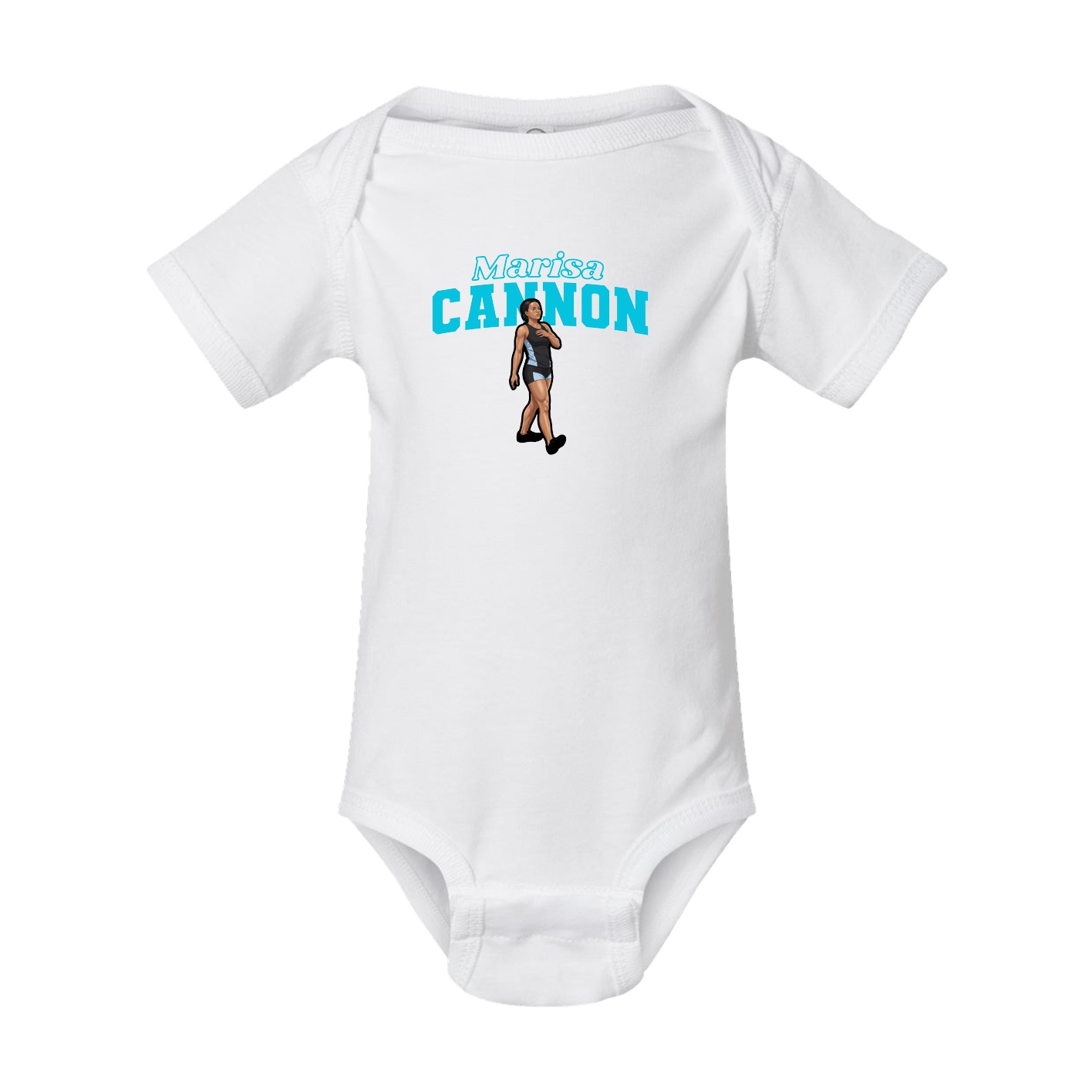 Baby Onesie — Name Arch in White