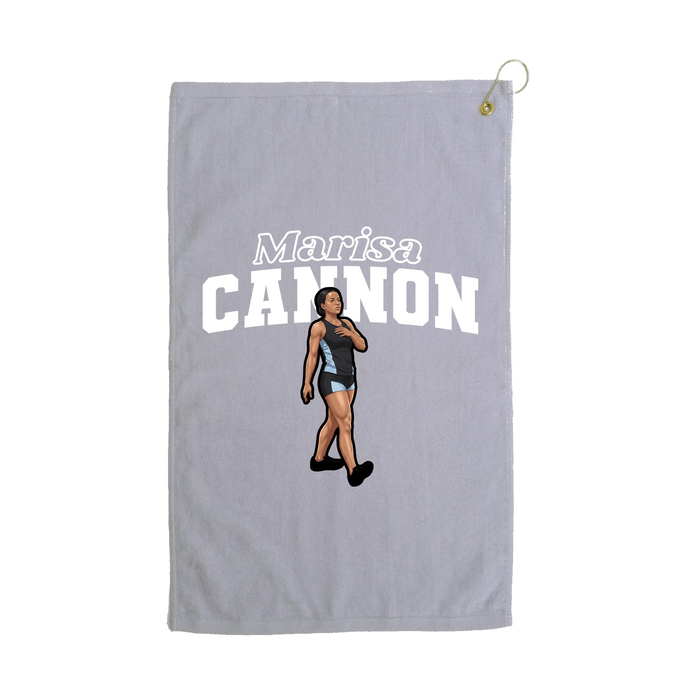 Golf Towel — Name Arch in Grey