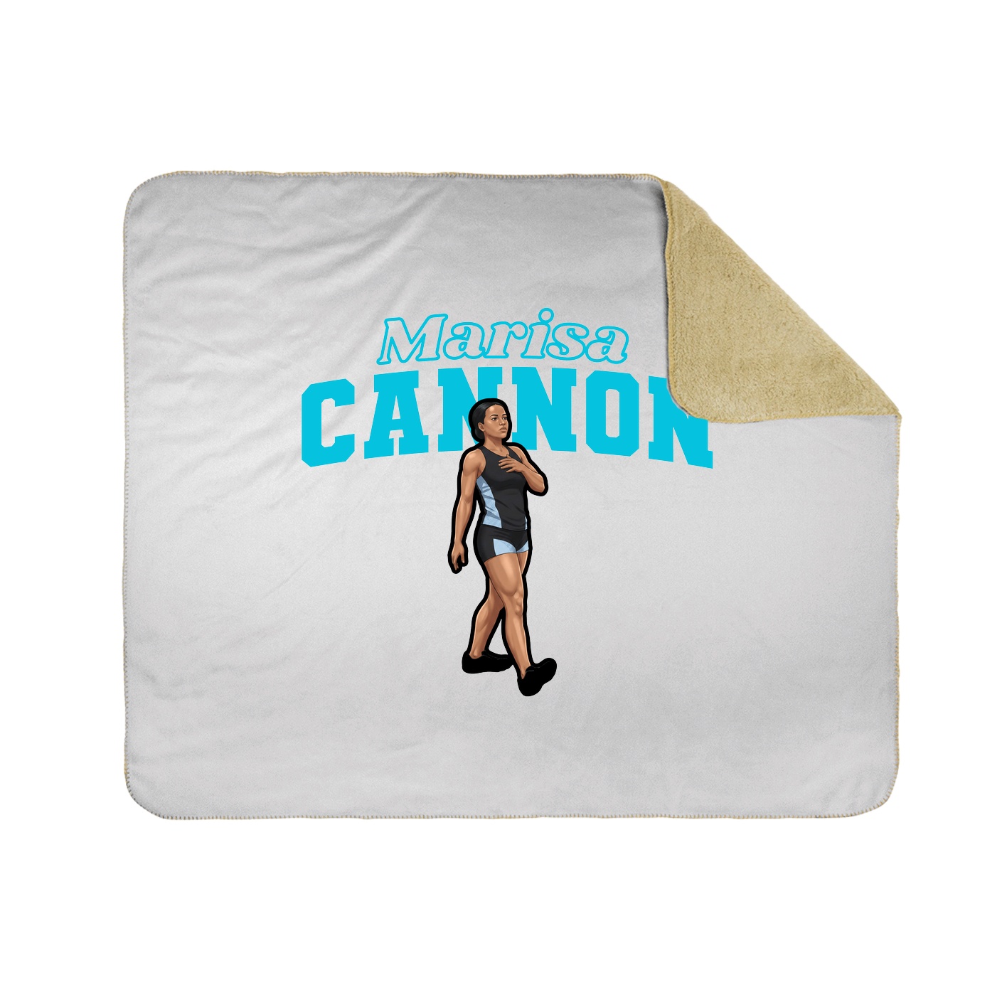 Throw Blanket — Name Arch in White