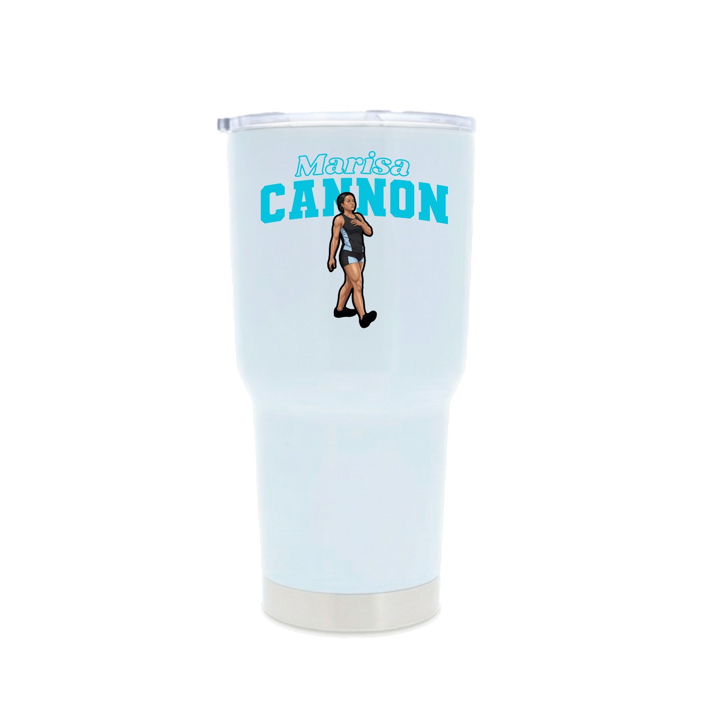 30oz Stainless Steel Tumbler — Name Arch in White