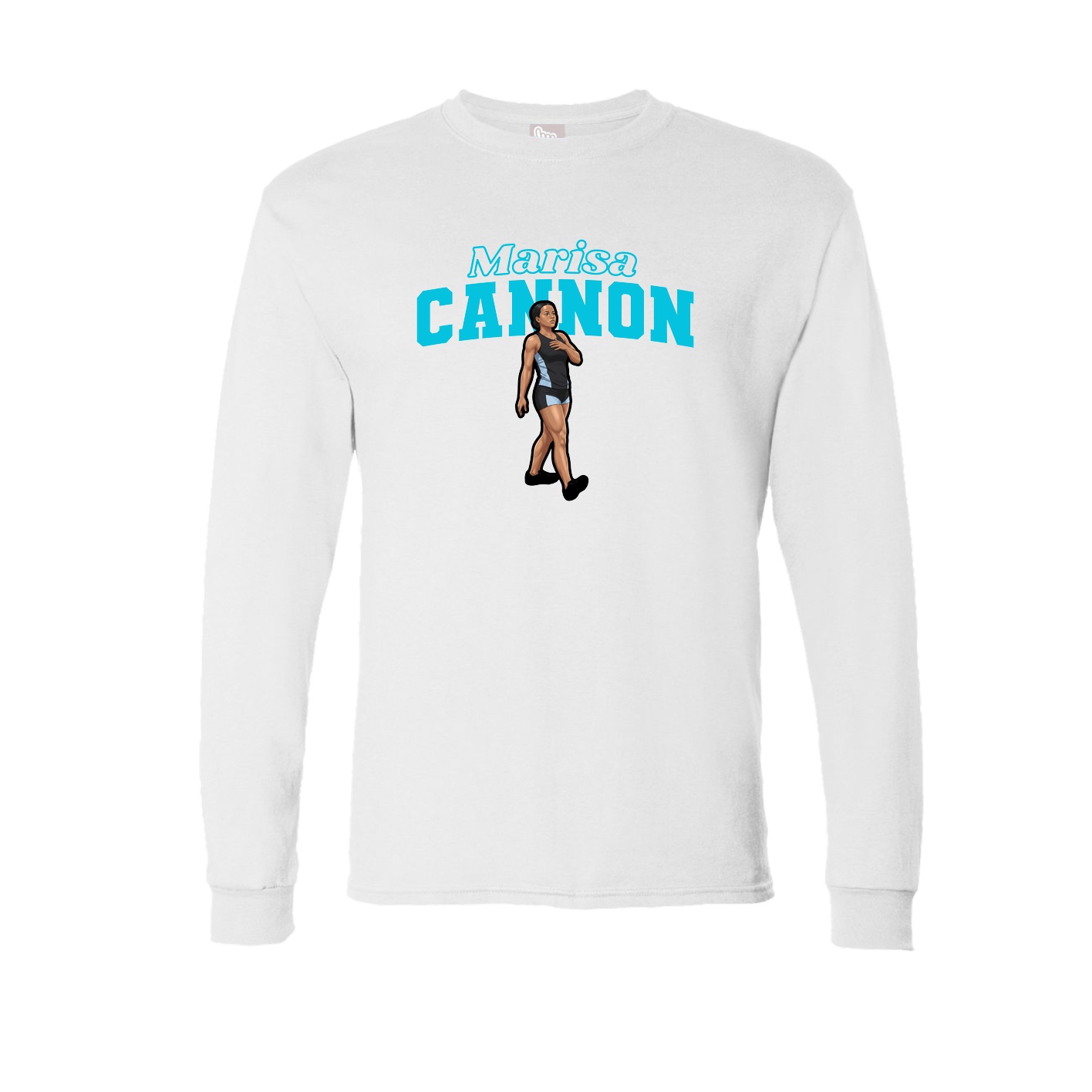 Long Sleeve Tee — Name Arch in White