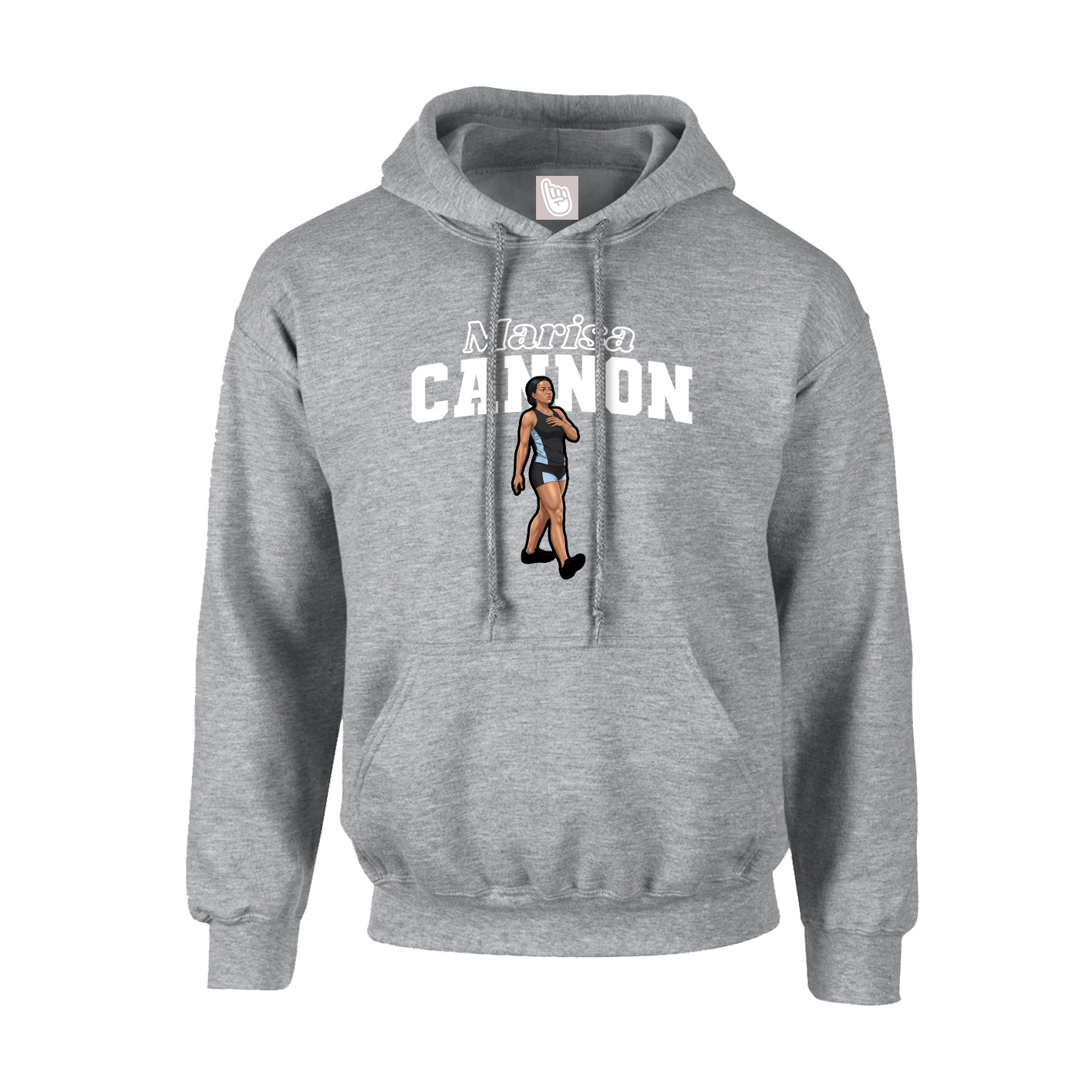 Hoodie — Name Arch in Grey