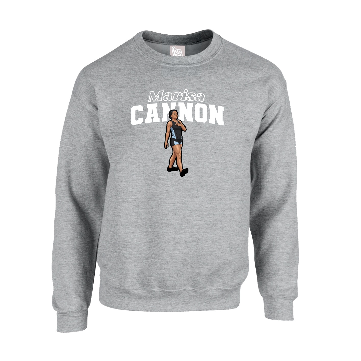 Fleece Crew — Name Arch in Grey