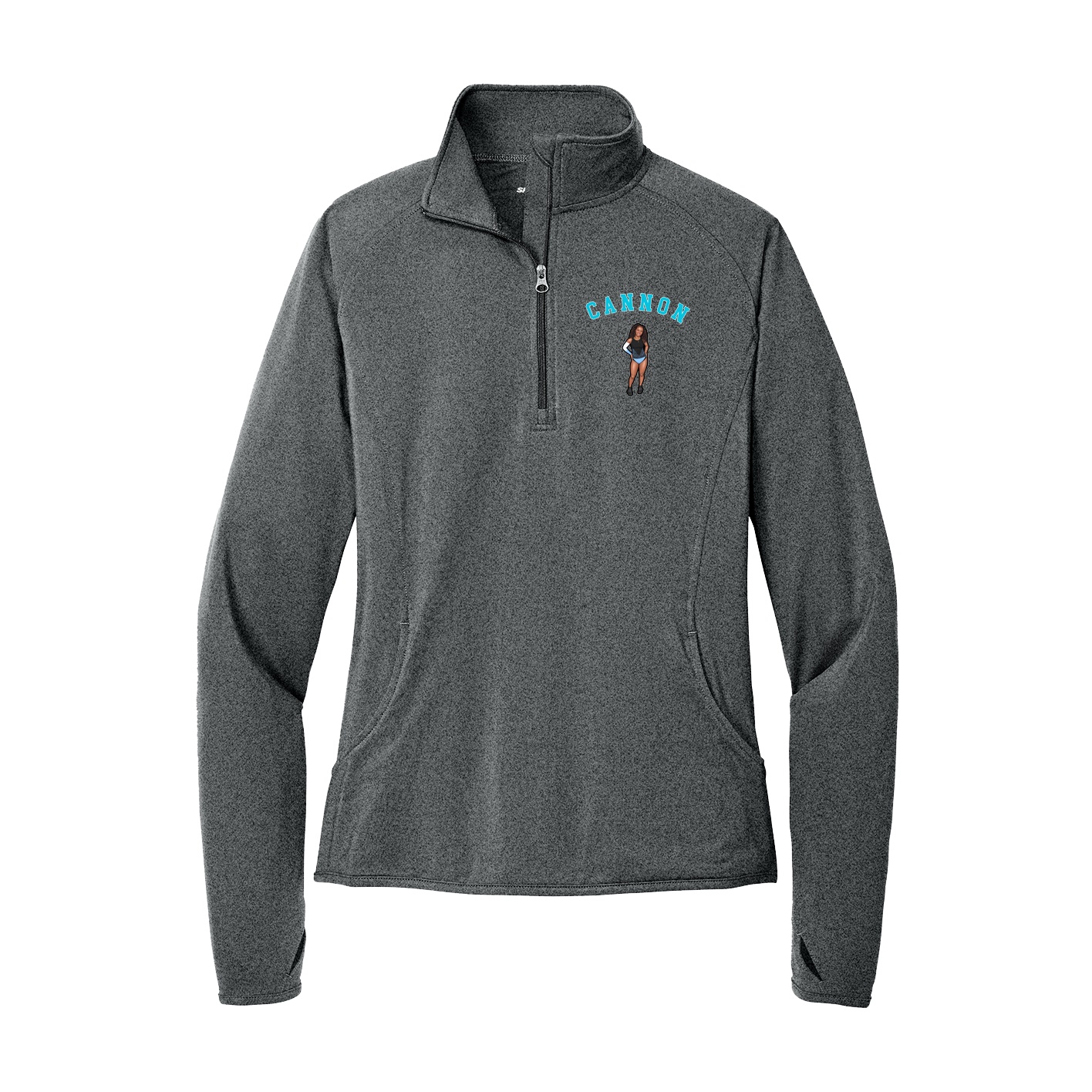 Women's Q-Zip Pullover — Shirsey Arch in Grey
