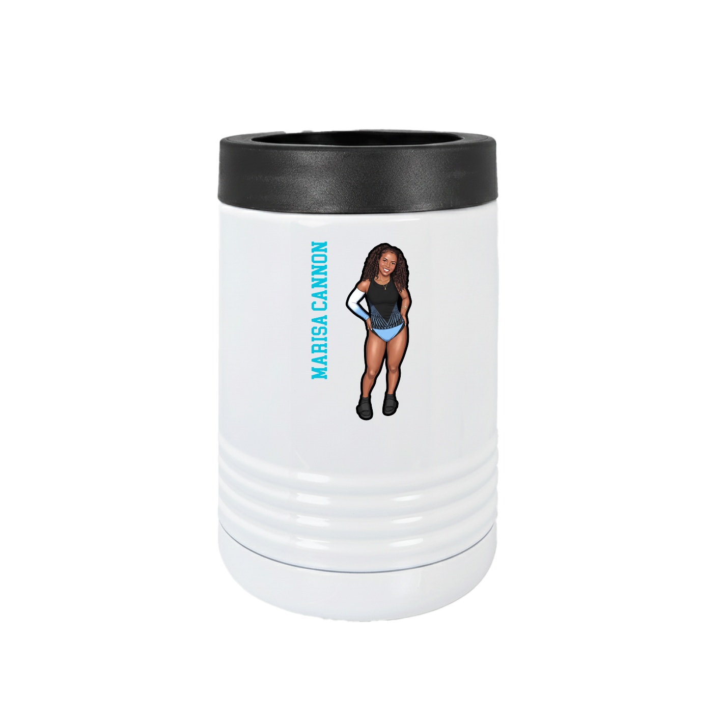 Beverage Holder — Name Vertical in White