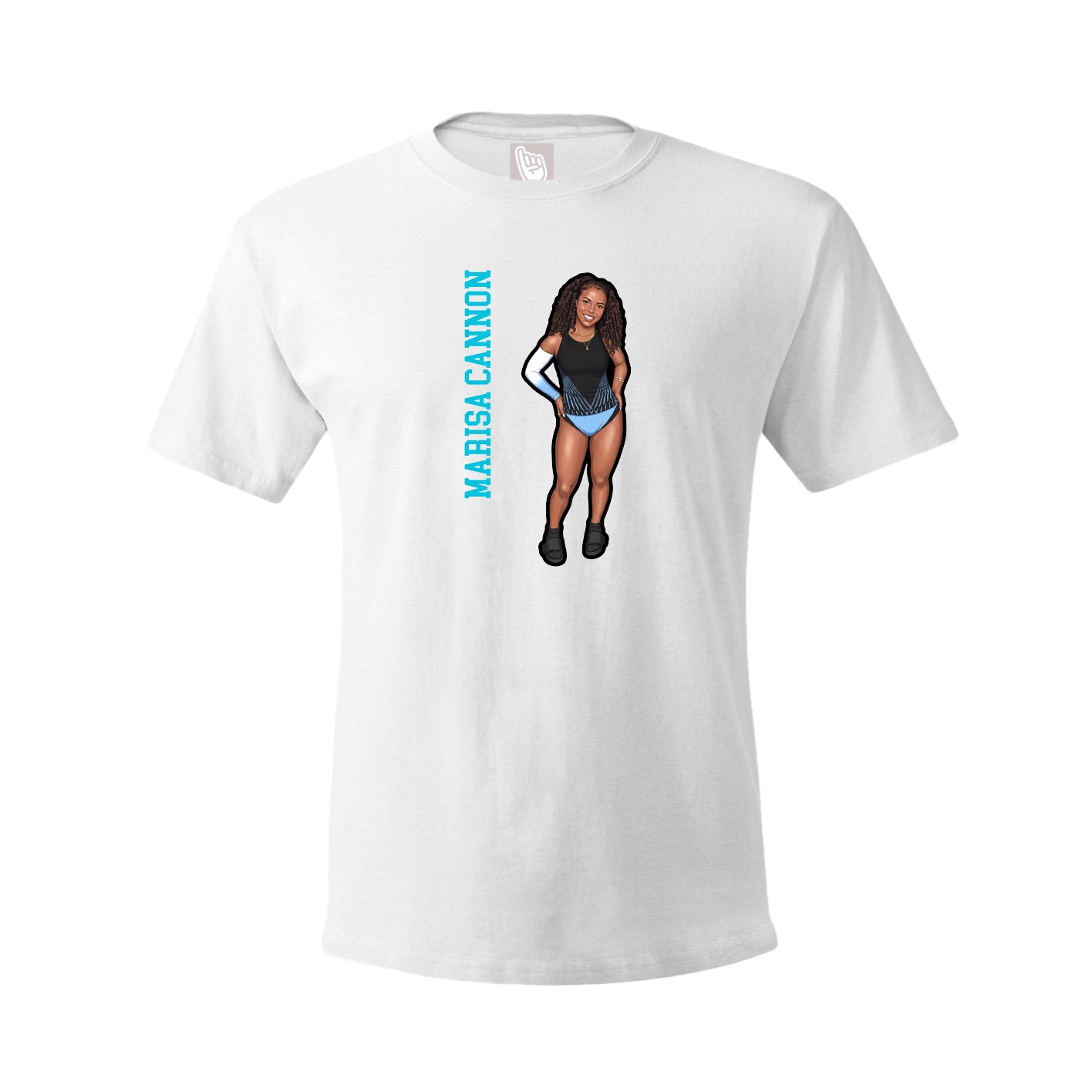 Tee — Name Vertical in White