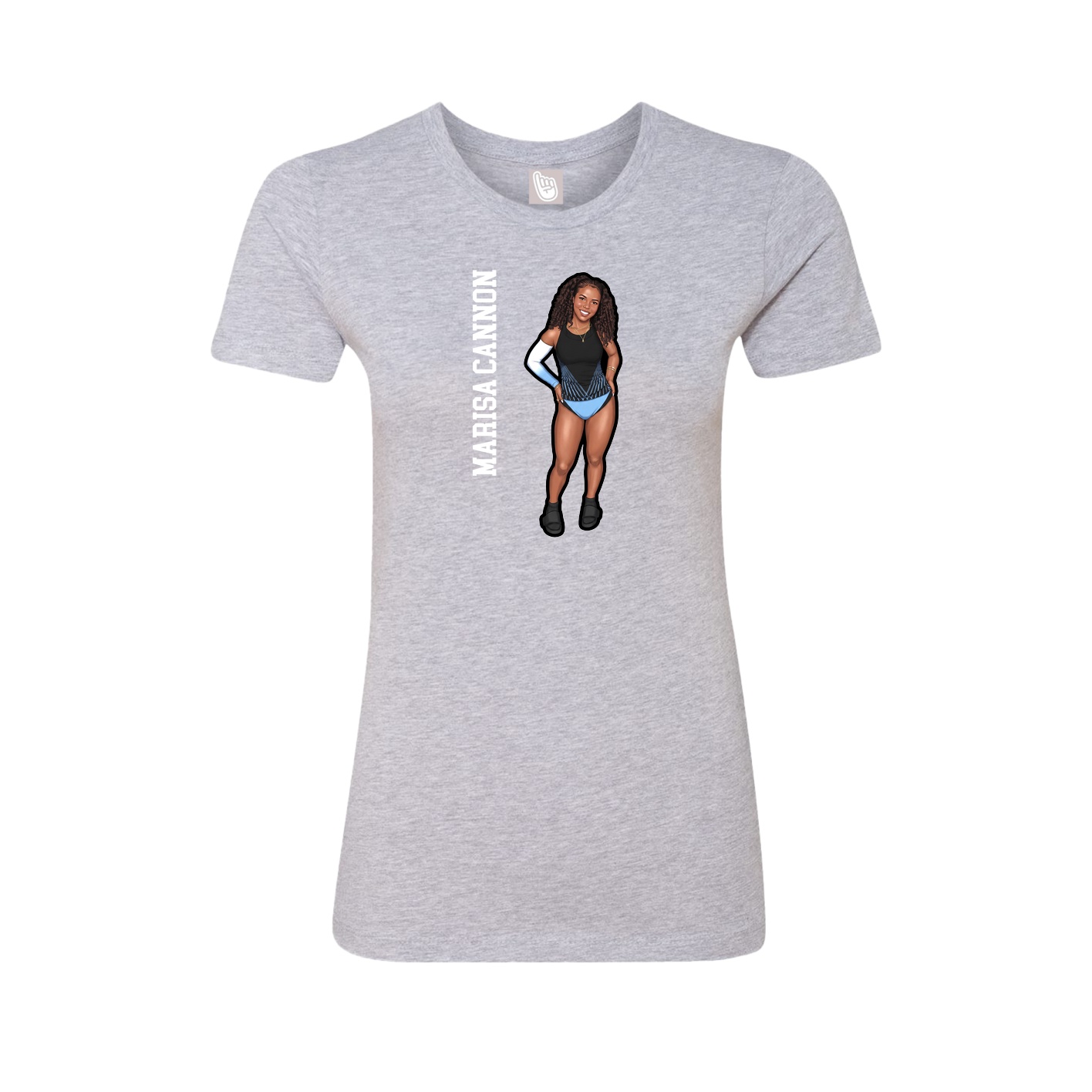 Womens Tee — Name Vertical in Grey