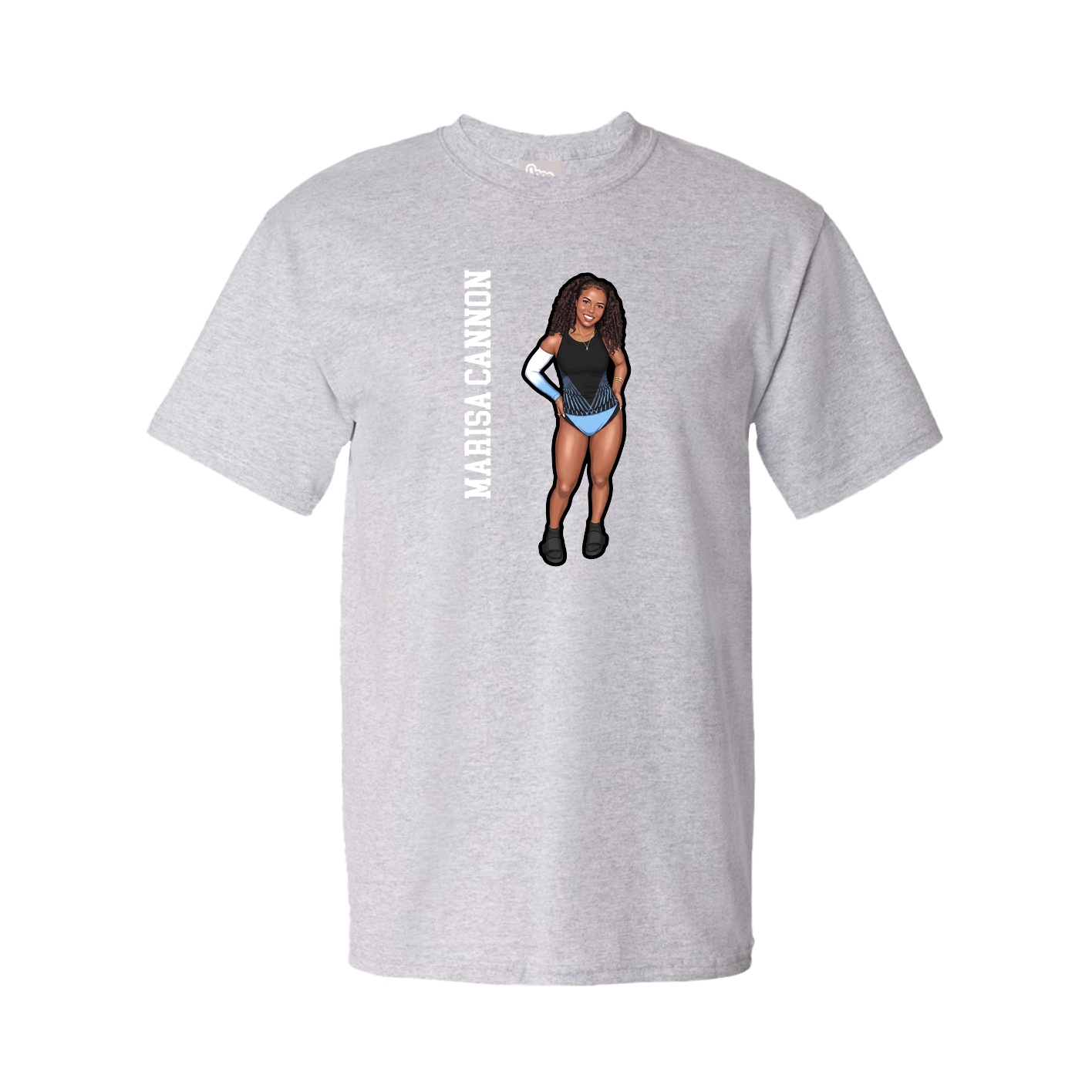 Youth Tee — Name Vertical in Grey