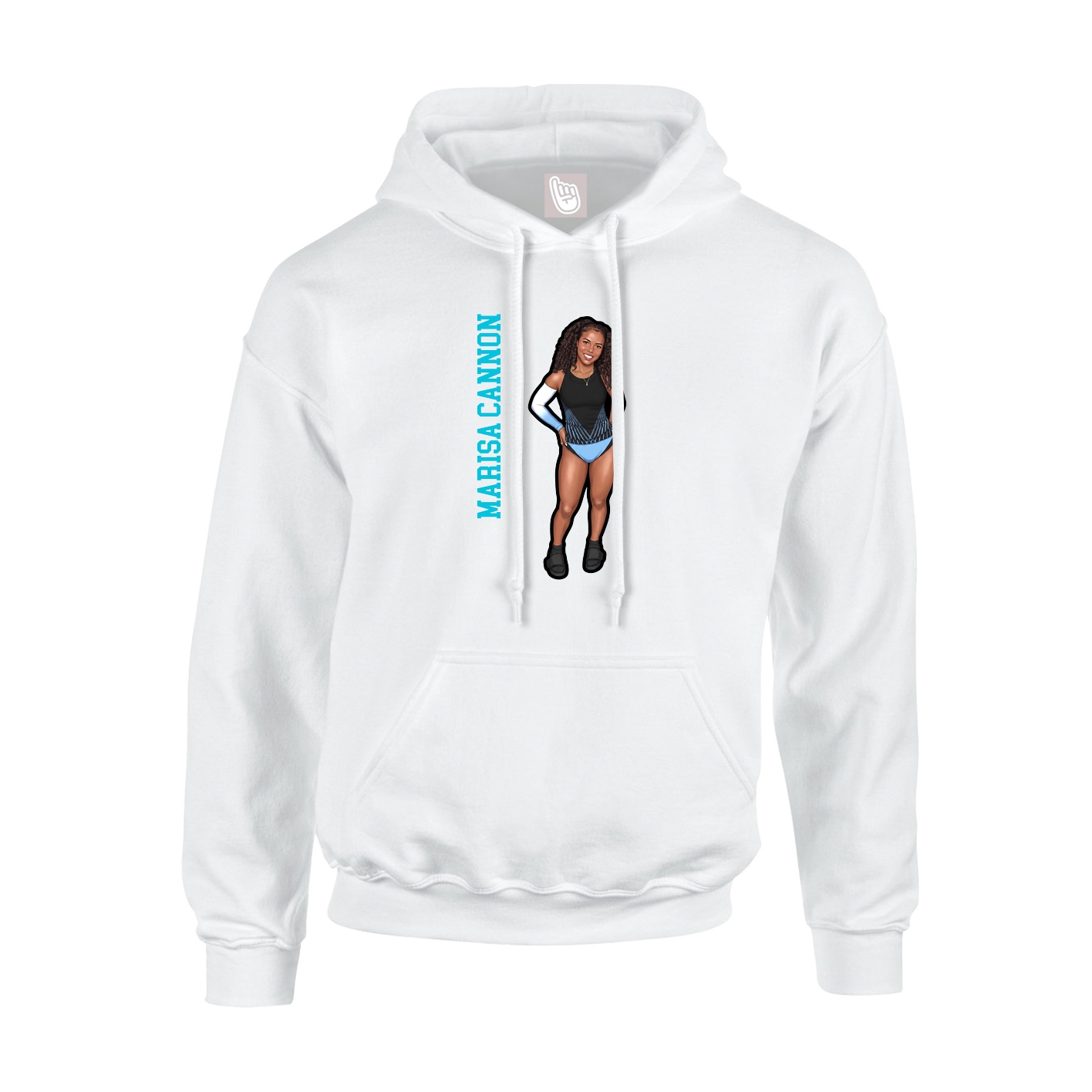 Youth Hoodie — Name Vertical in White
