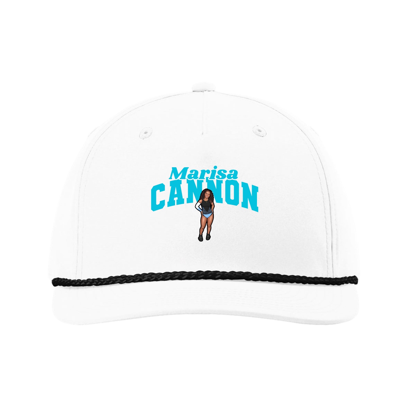 Five-Panel Classic Rope Cap — Signature Arch in White
