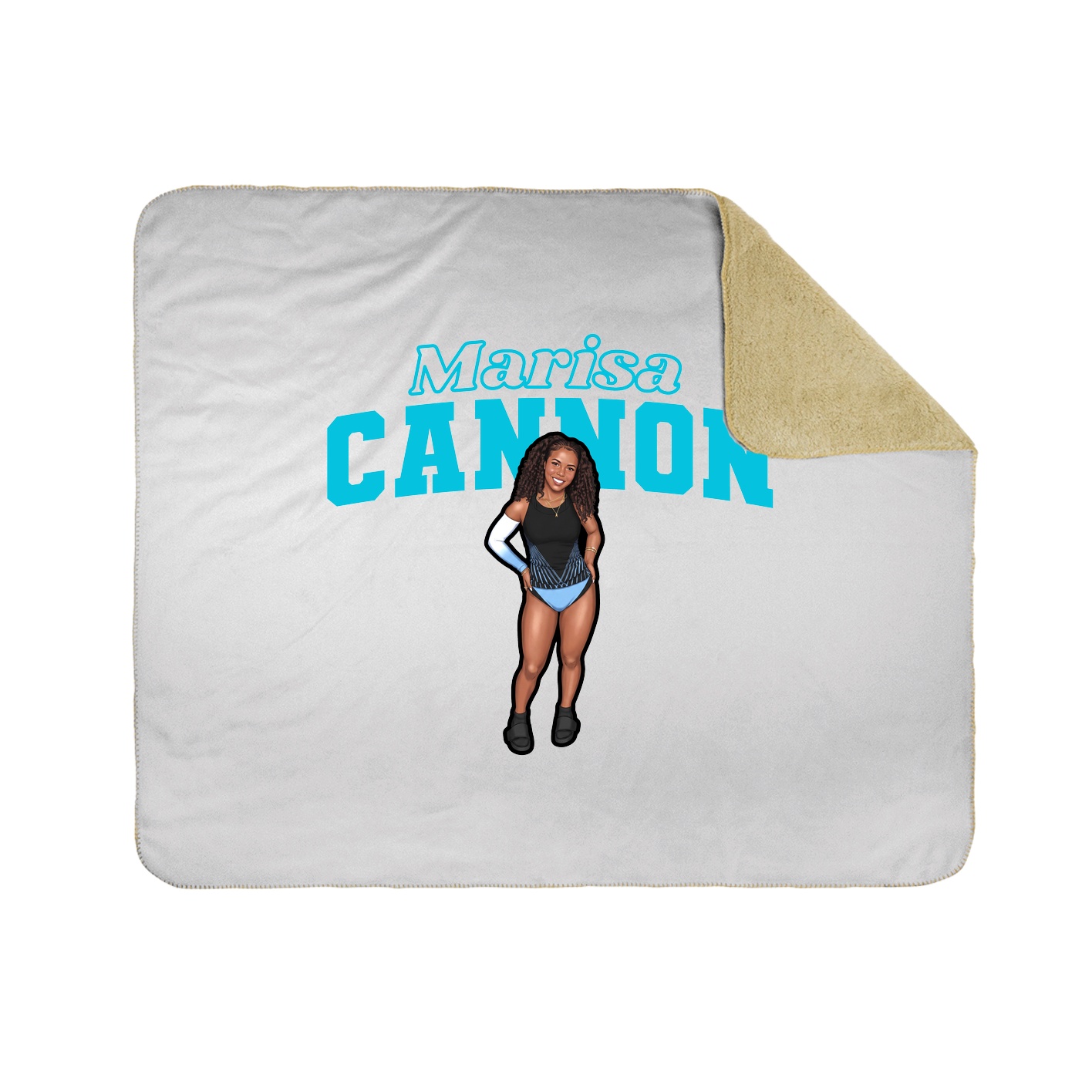 Throw Blanket — Name Arch in White