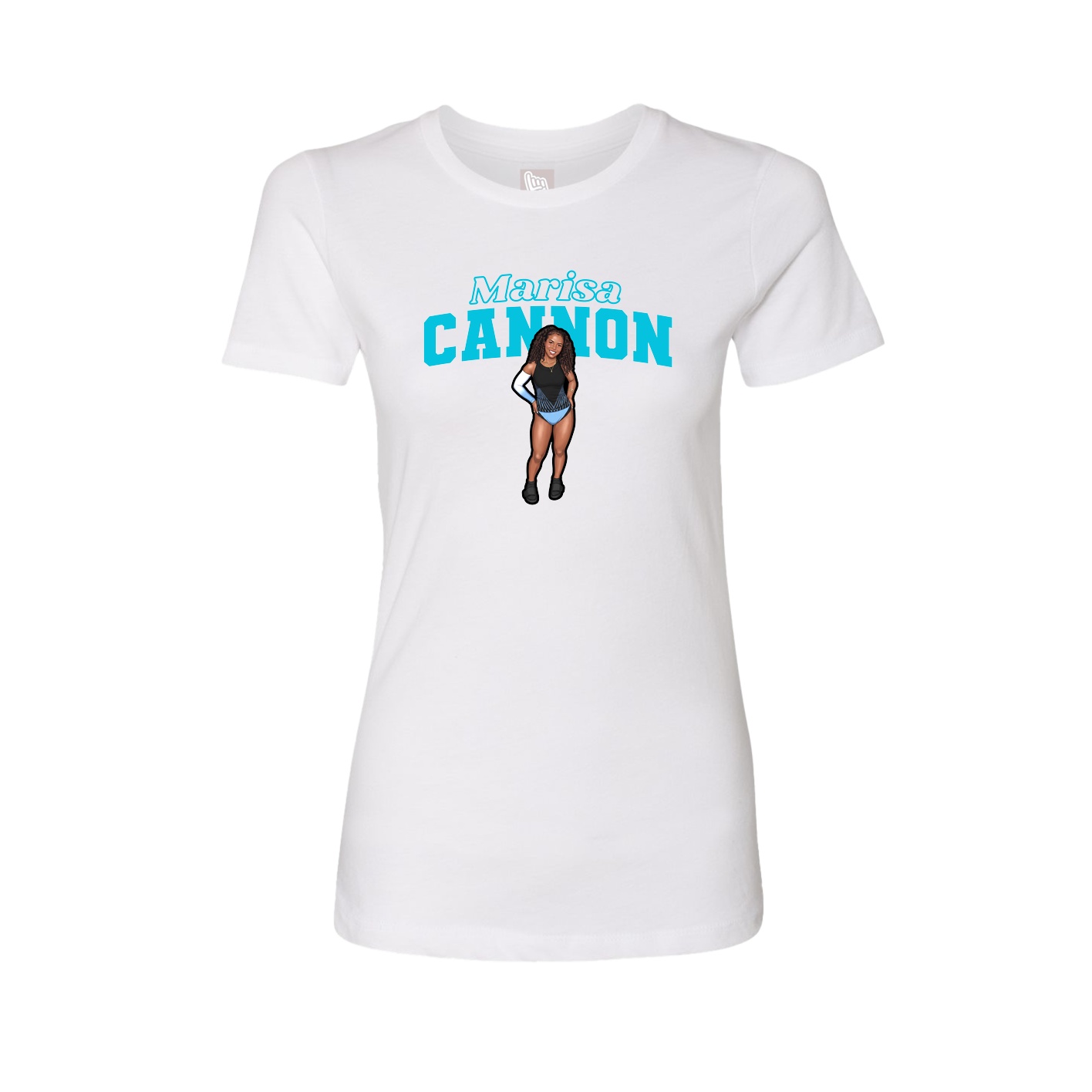 Fitted Women's Tee — Name Arch in White