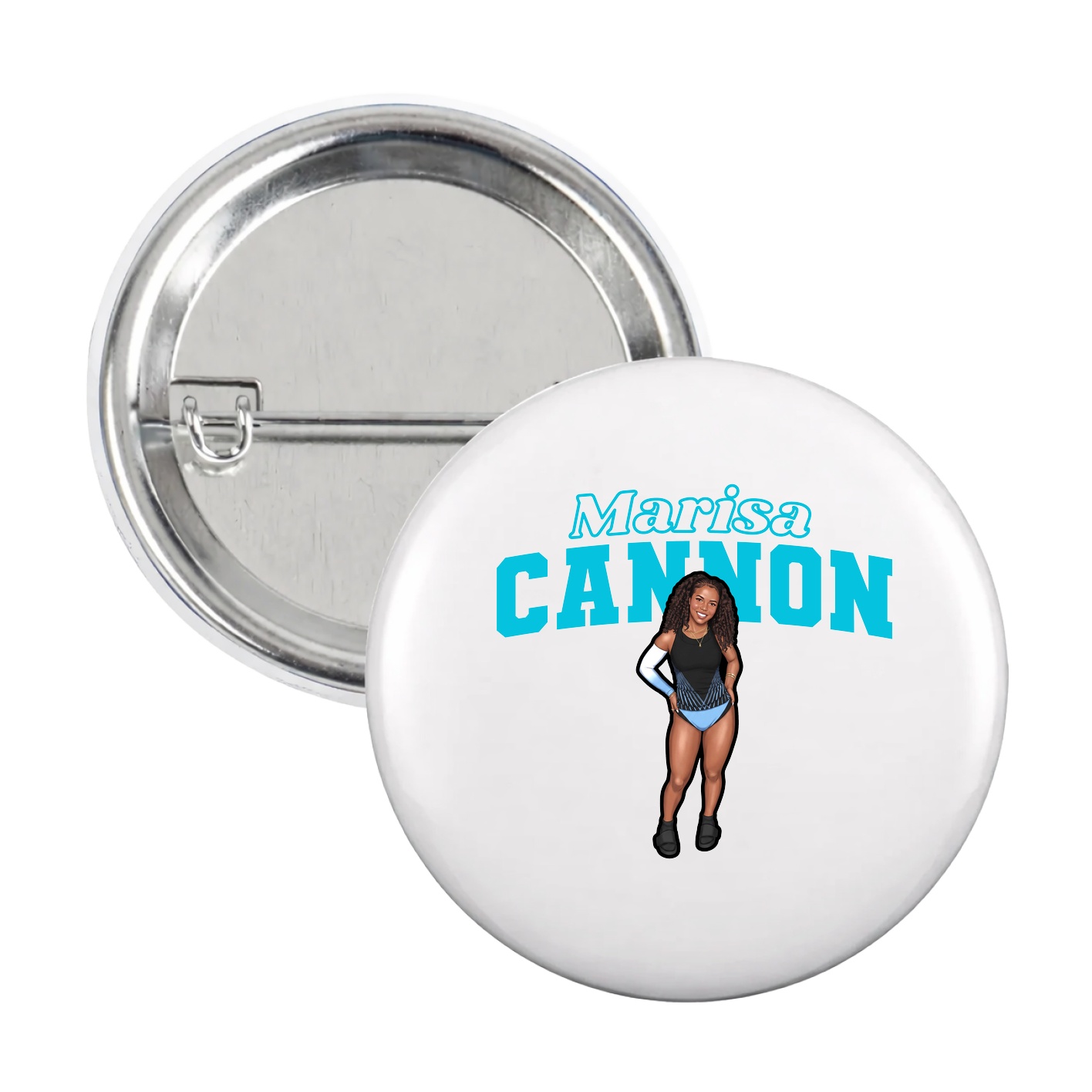 Game Day Button — Name Arch in White