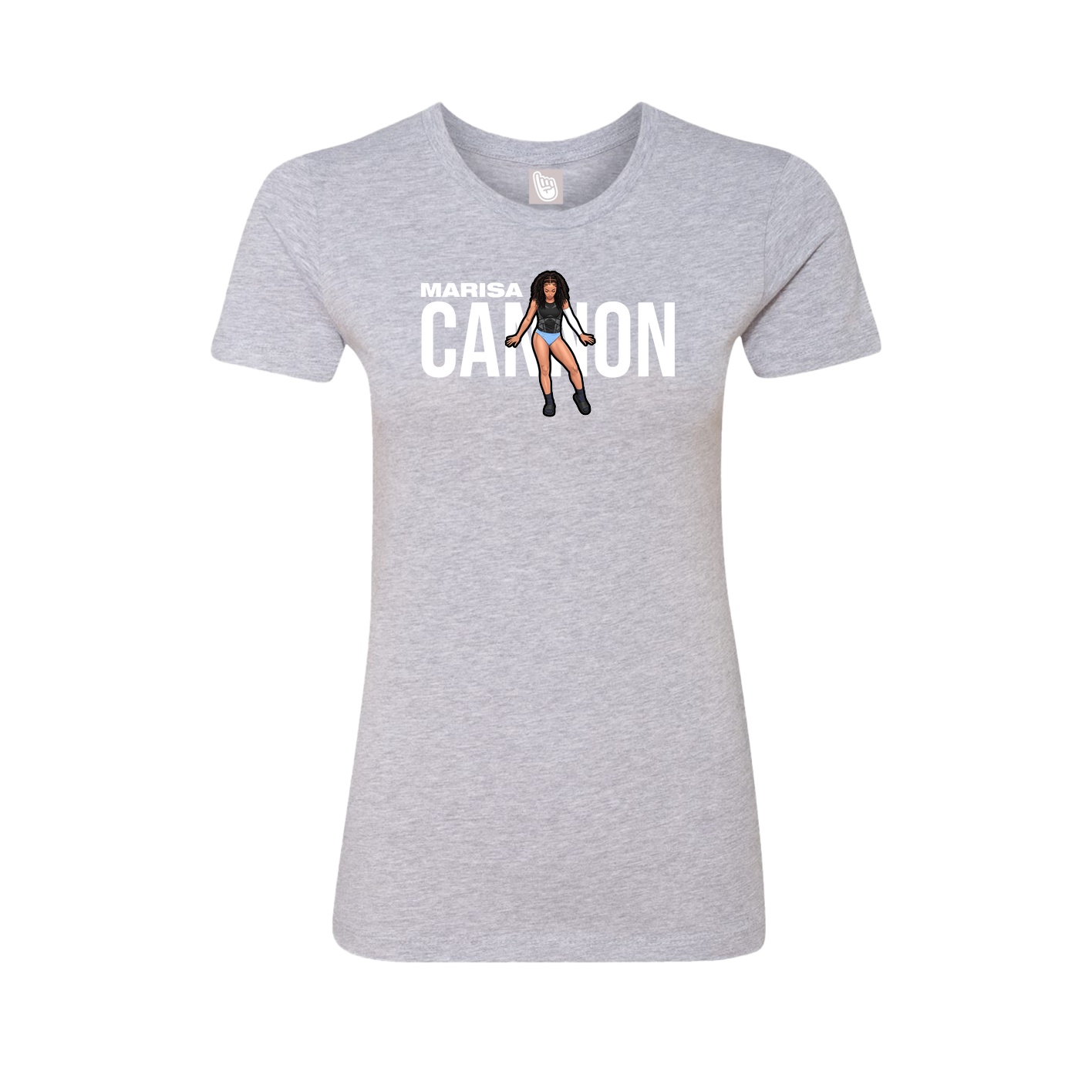 Fitted Women's Tee — Player Name in Grey