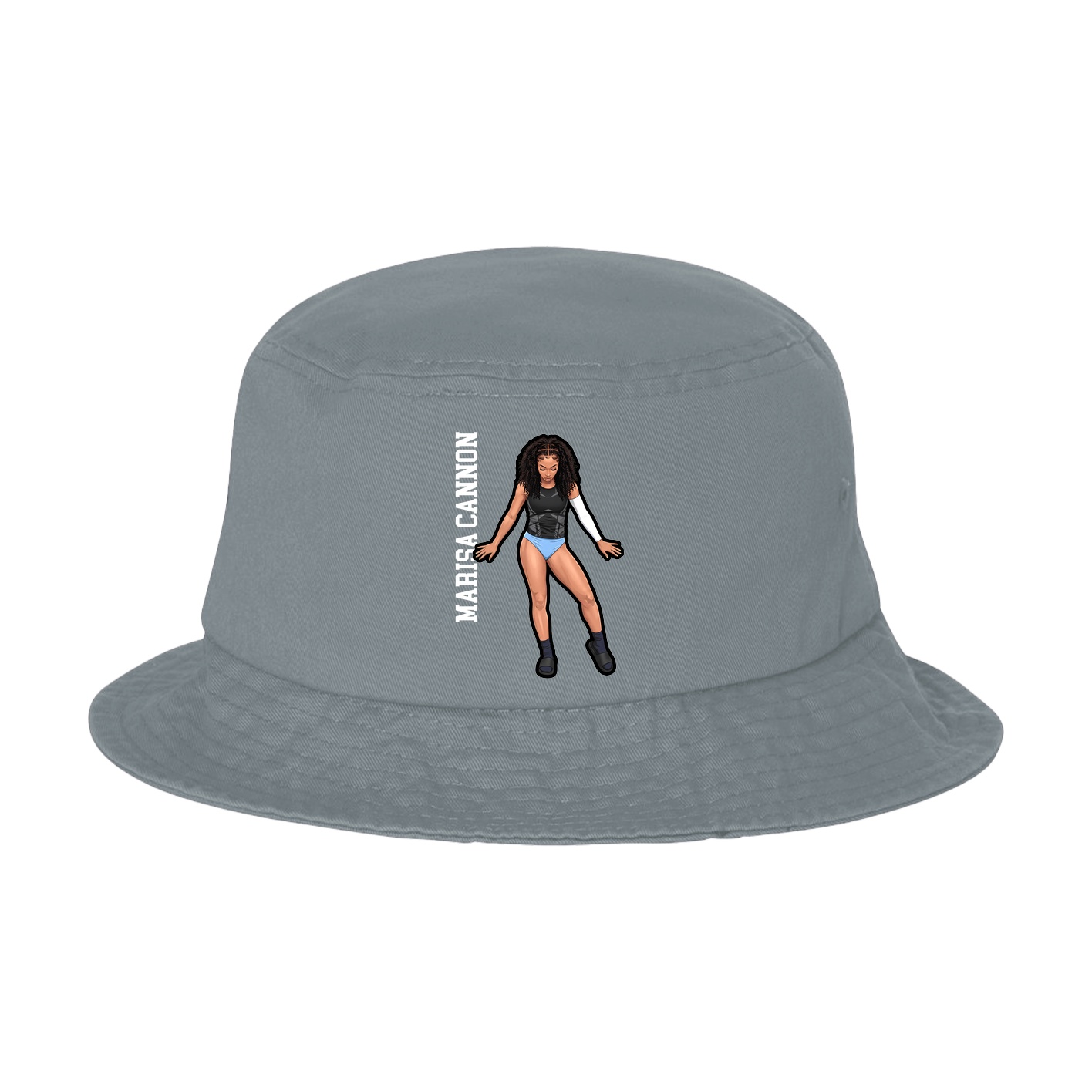 Bucket Cap — Name Vertical in Grey