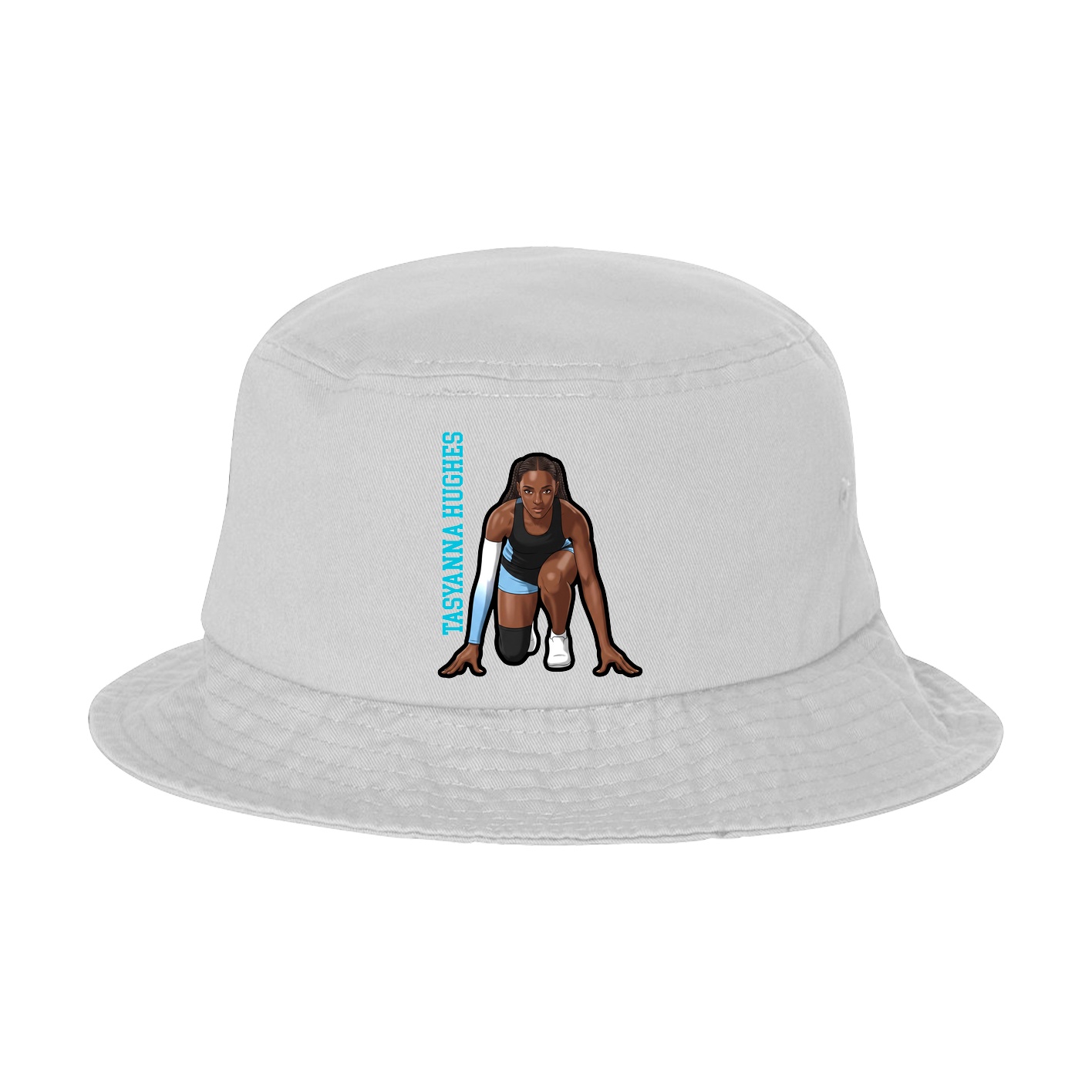 Bucket Cap — Name Vertical in White
