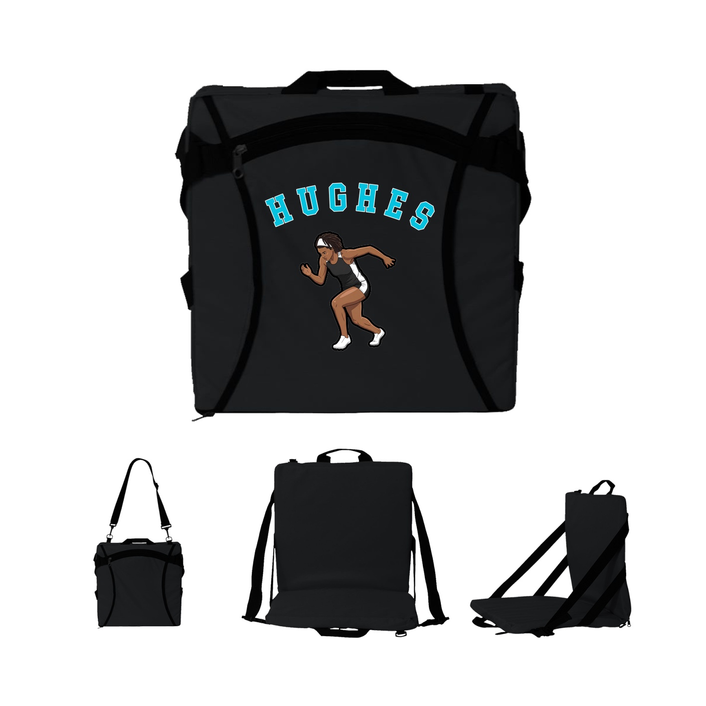 Folding Stadium Seat — Shirsey Arch in Black