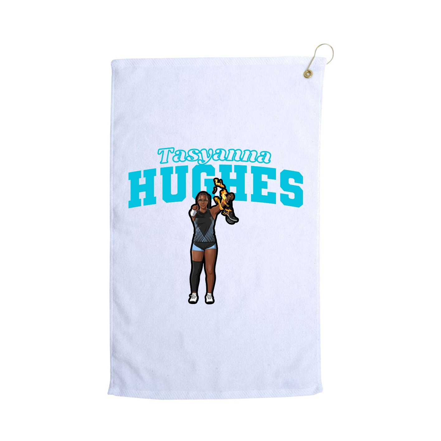 Golf Towel — Name Arch in White
