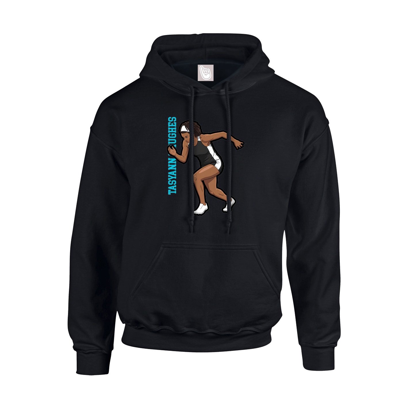 Youth Hoodie — Name Vertical in Black