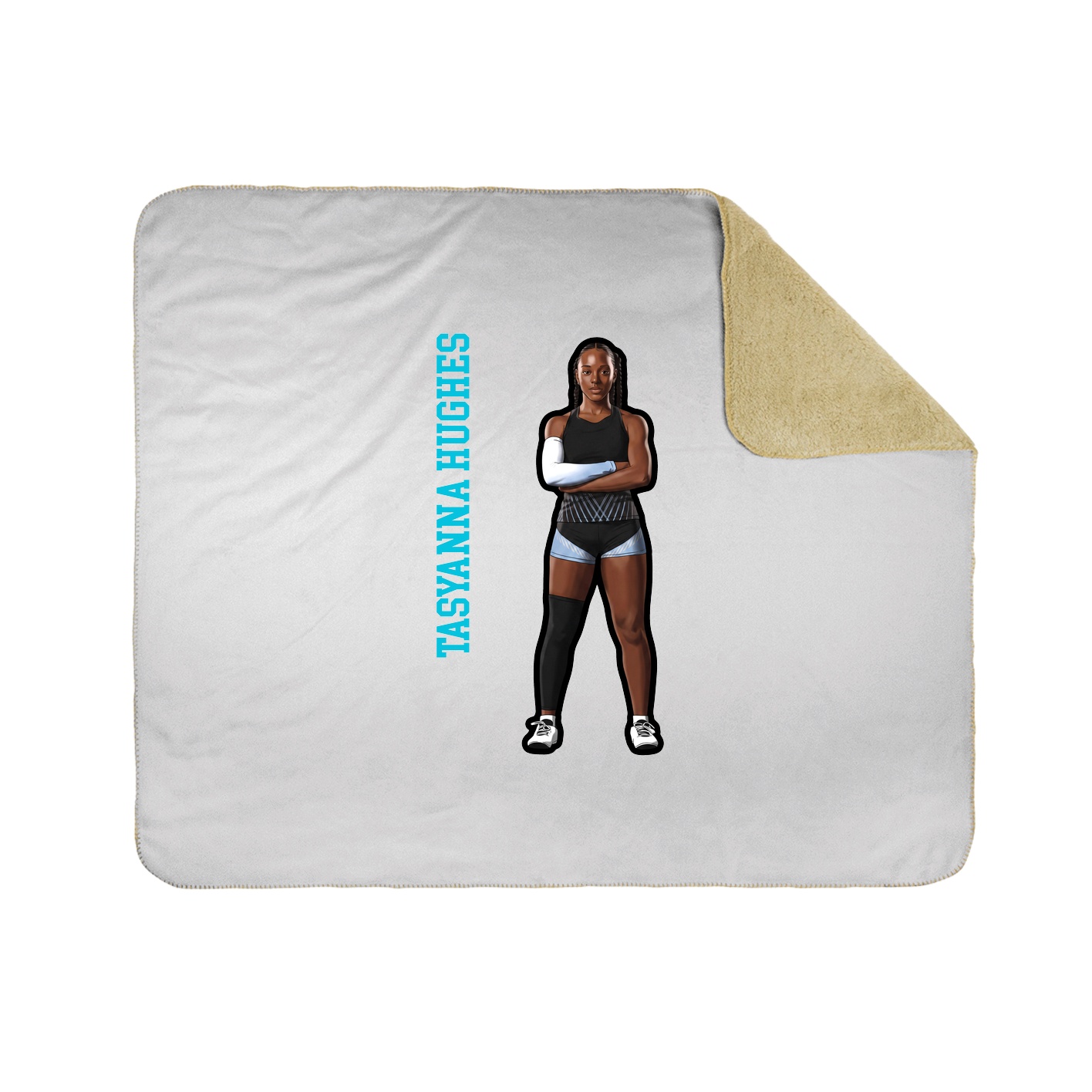 Throw Blanket — Name Vertical in White