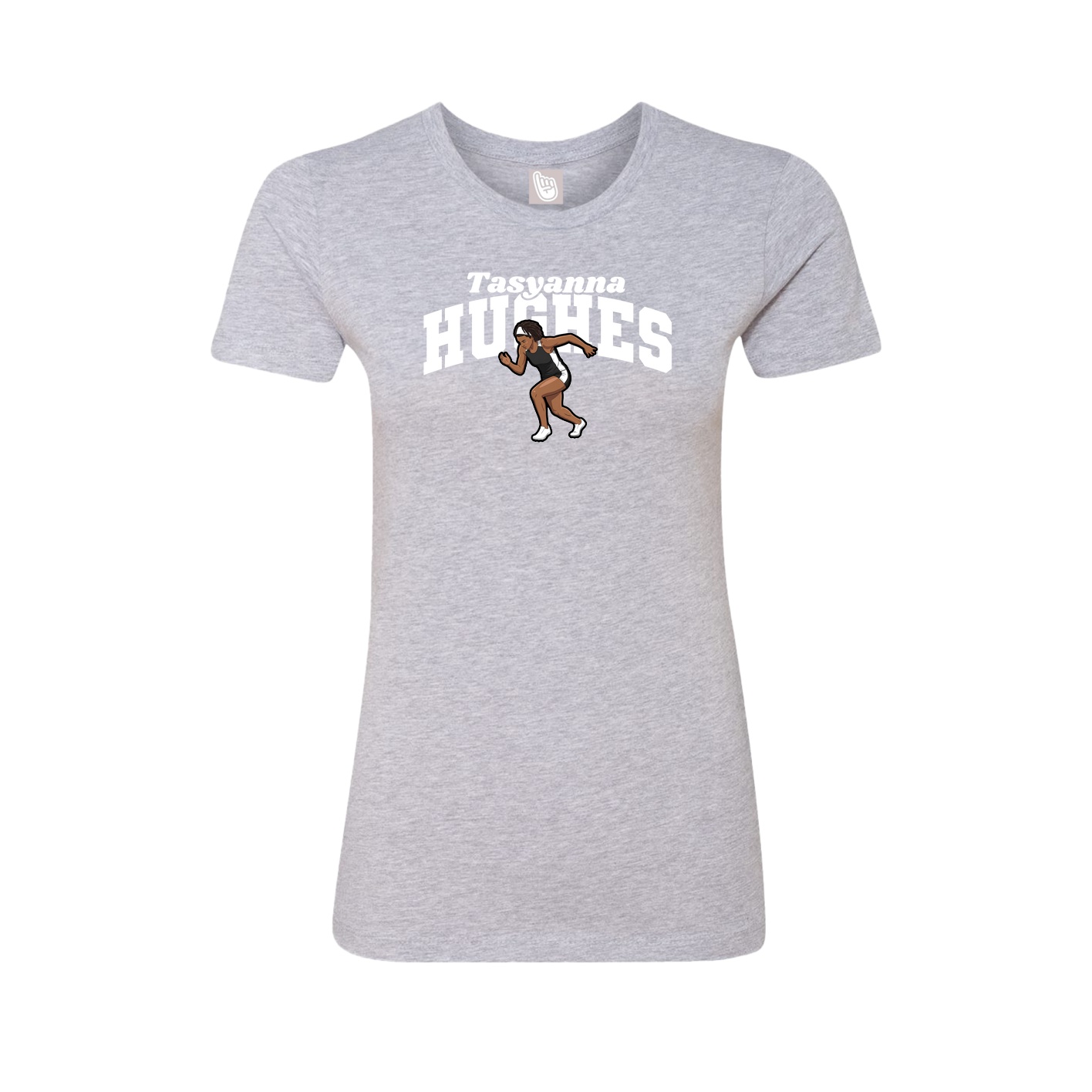Fitted Women's Tee — Signature Arch in Grey