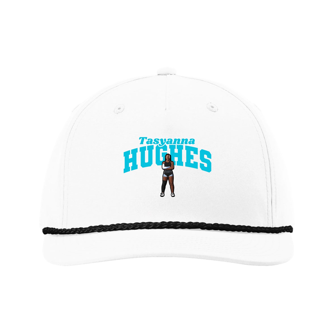 Five-Panel Classic Rope Cap — Signature Arch in White