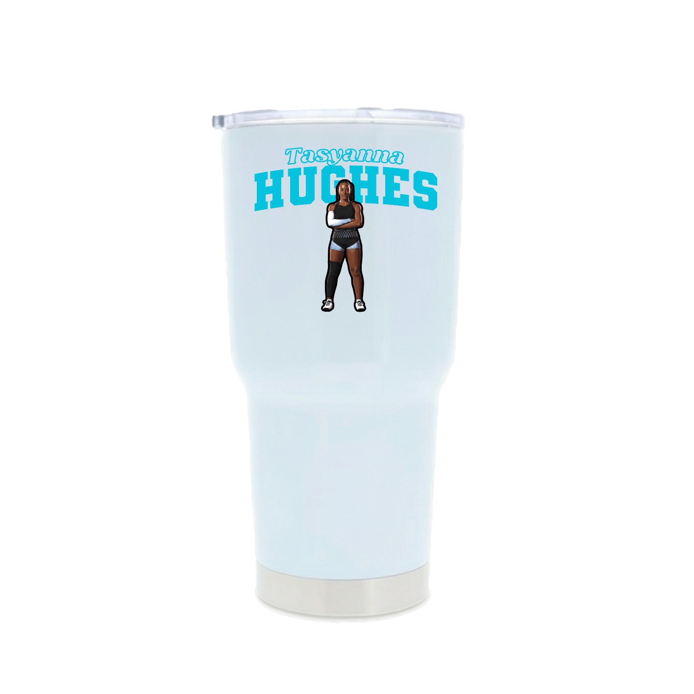 30oz Stainless Steel Tumbler — Name Arch in White