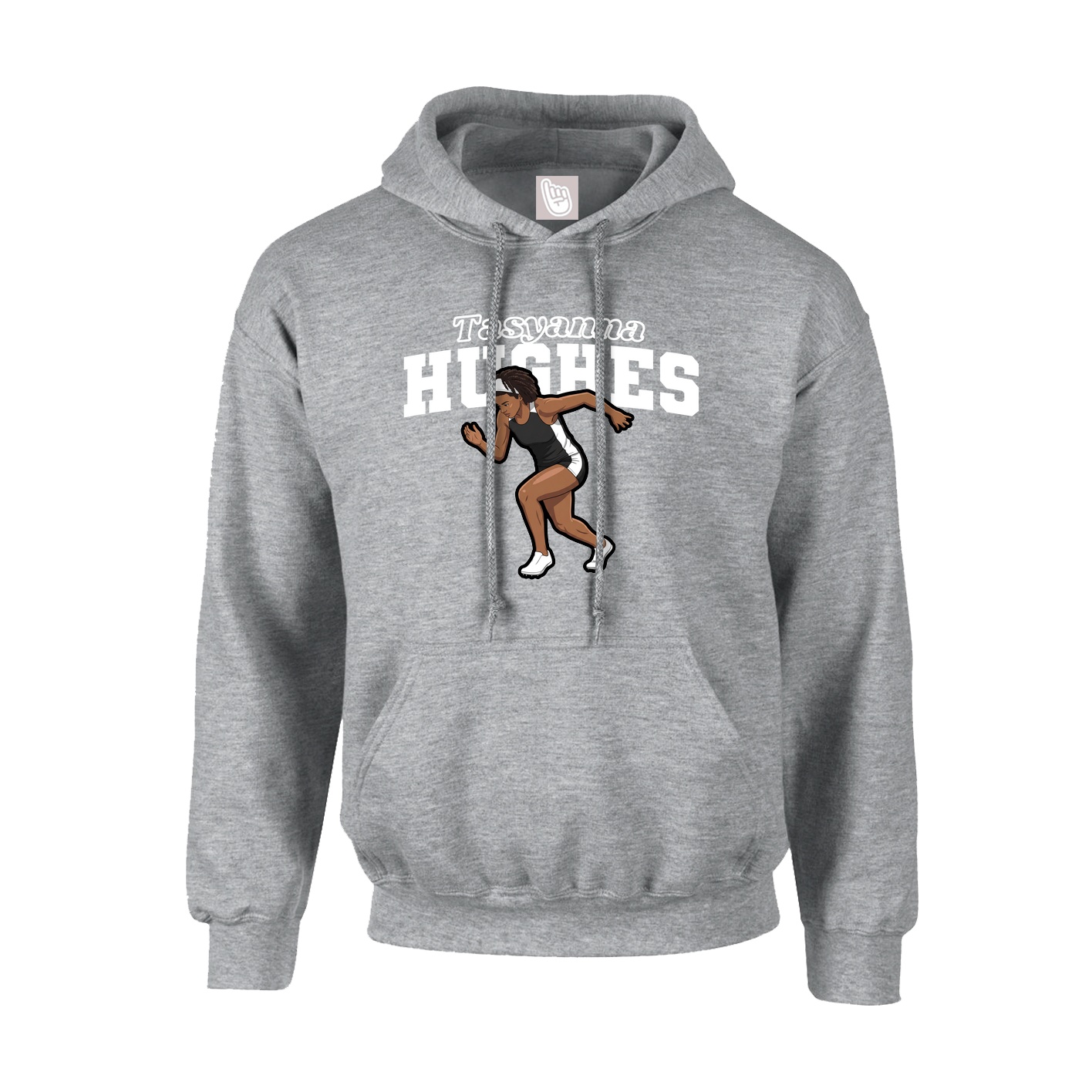 Hoodie — Name Arch in Grey