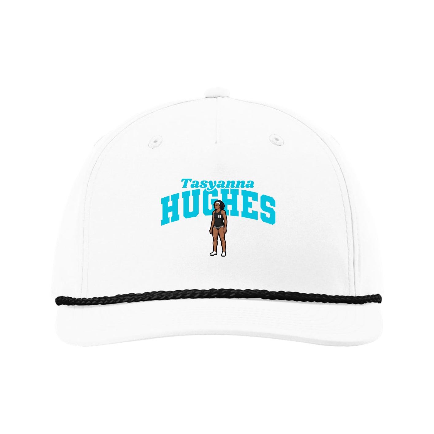 Five-Panel Classic Rope Cap — Signature Arch in White