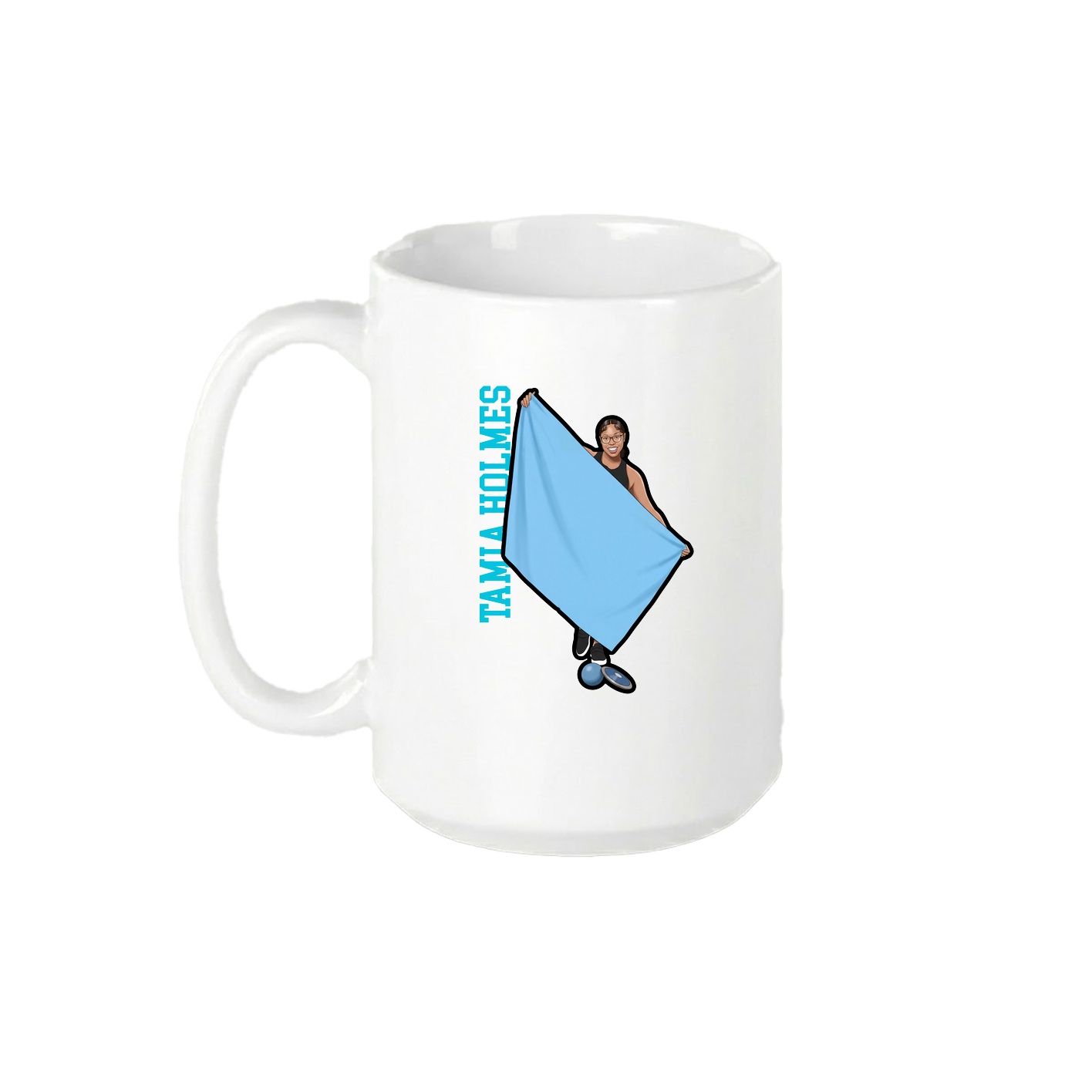 15oz Coffee Mug — Name Vertical in White