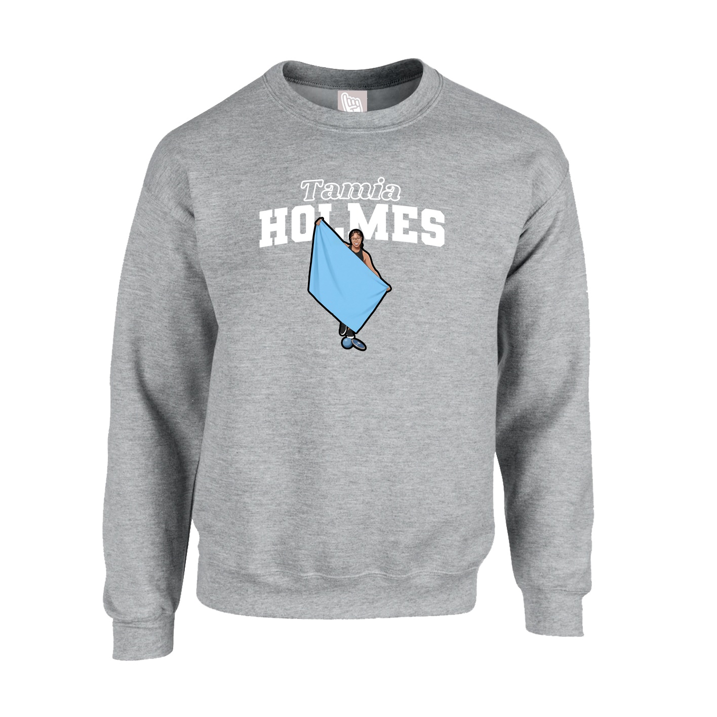 Fleece Crew — Name Arch in Grey