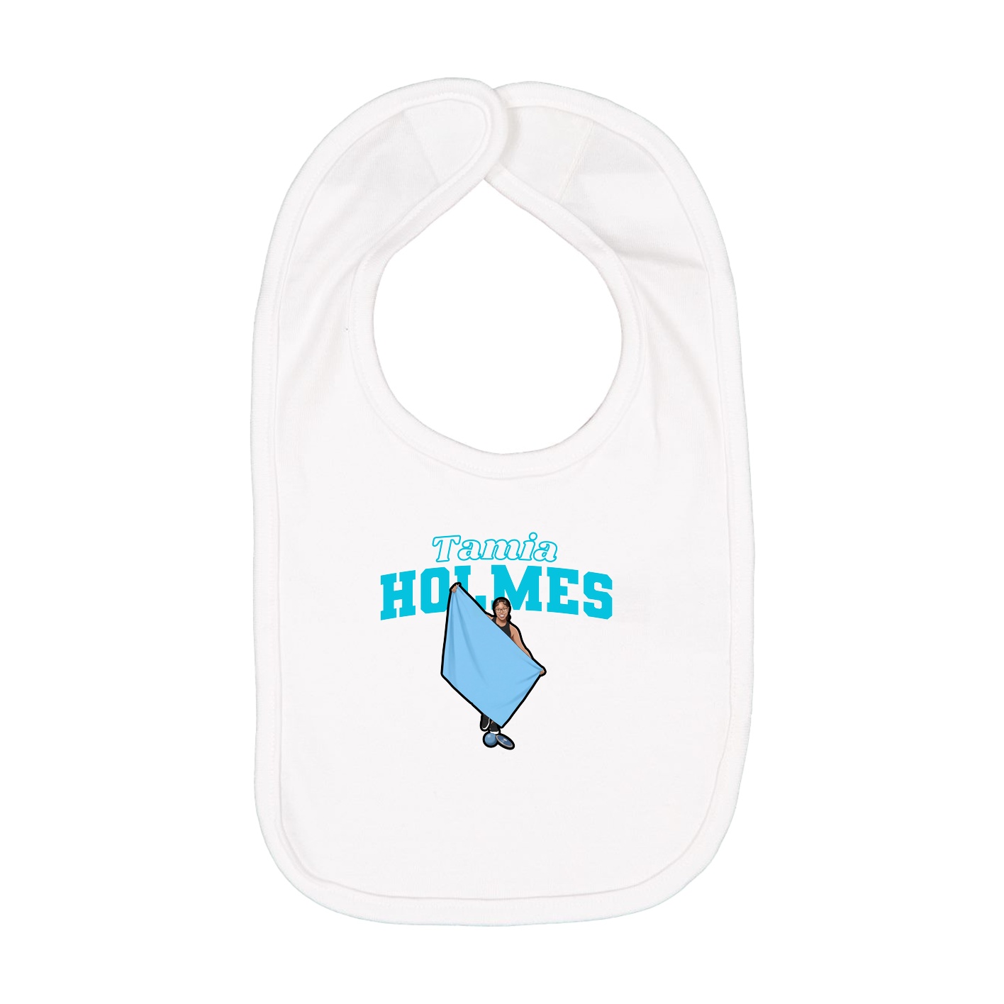 Infant Bib — Name Arch in White
