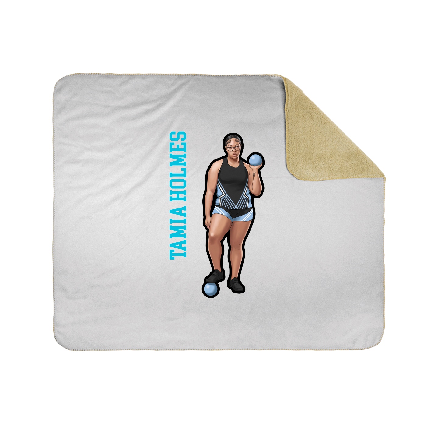 Throw Blanket — Name Vertical in White
