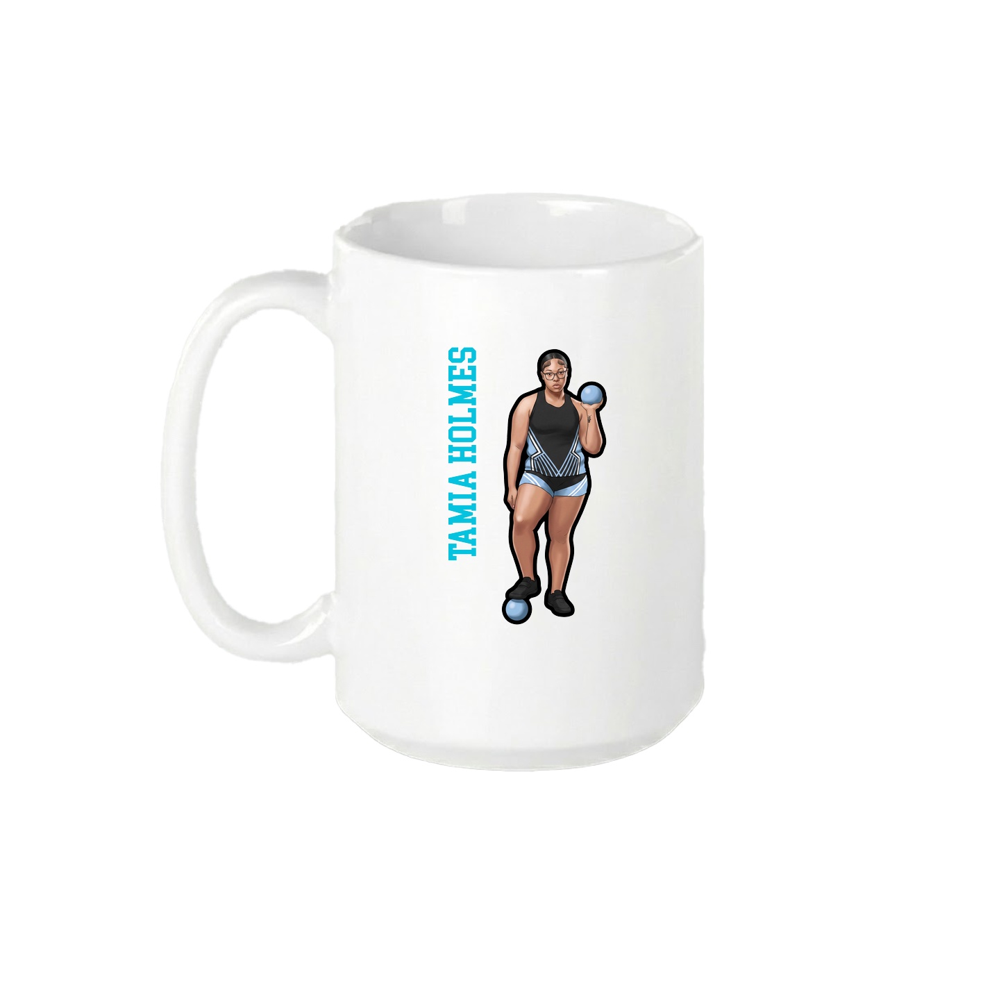15oz Coffee Mug — Name Vertical in White