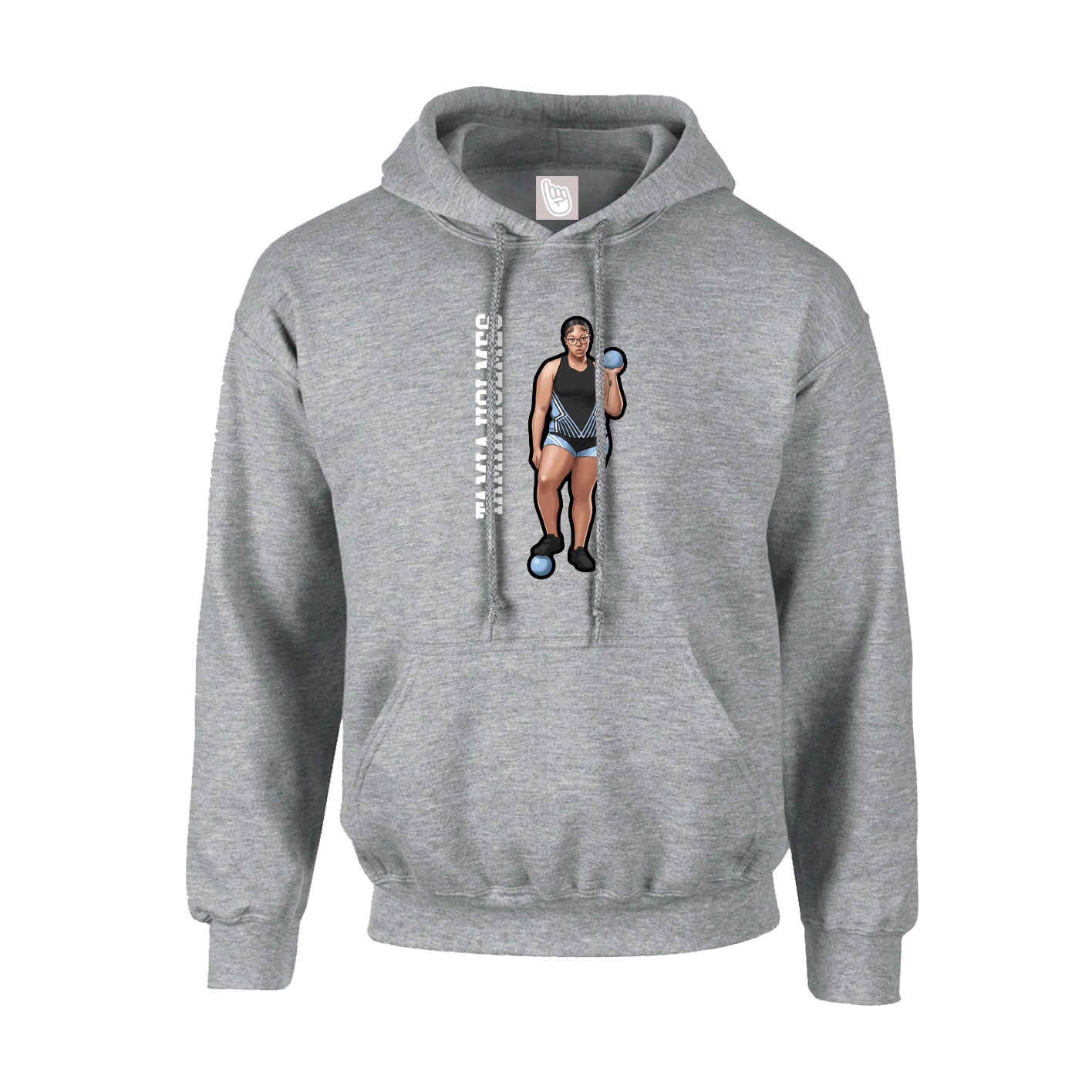 Youth Hoodie — Name Vertical in Grey