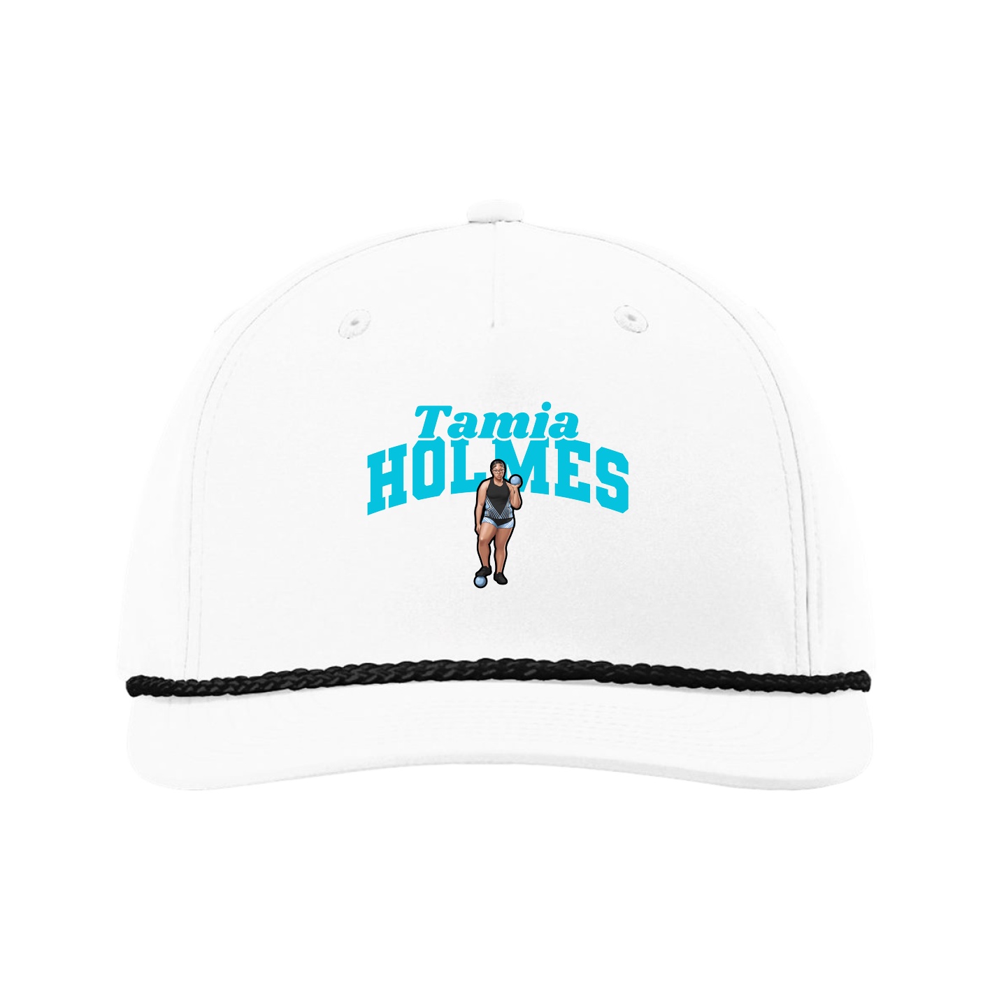 Five-Panel Classic Rope Cap — Signature Arch in White