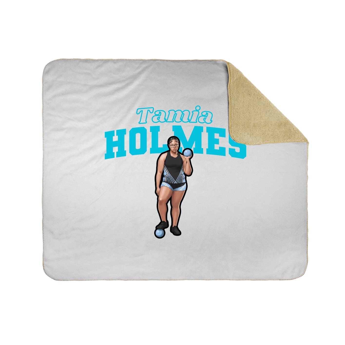 Throw Blanket — Name Arch in White