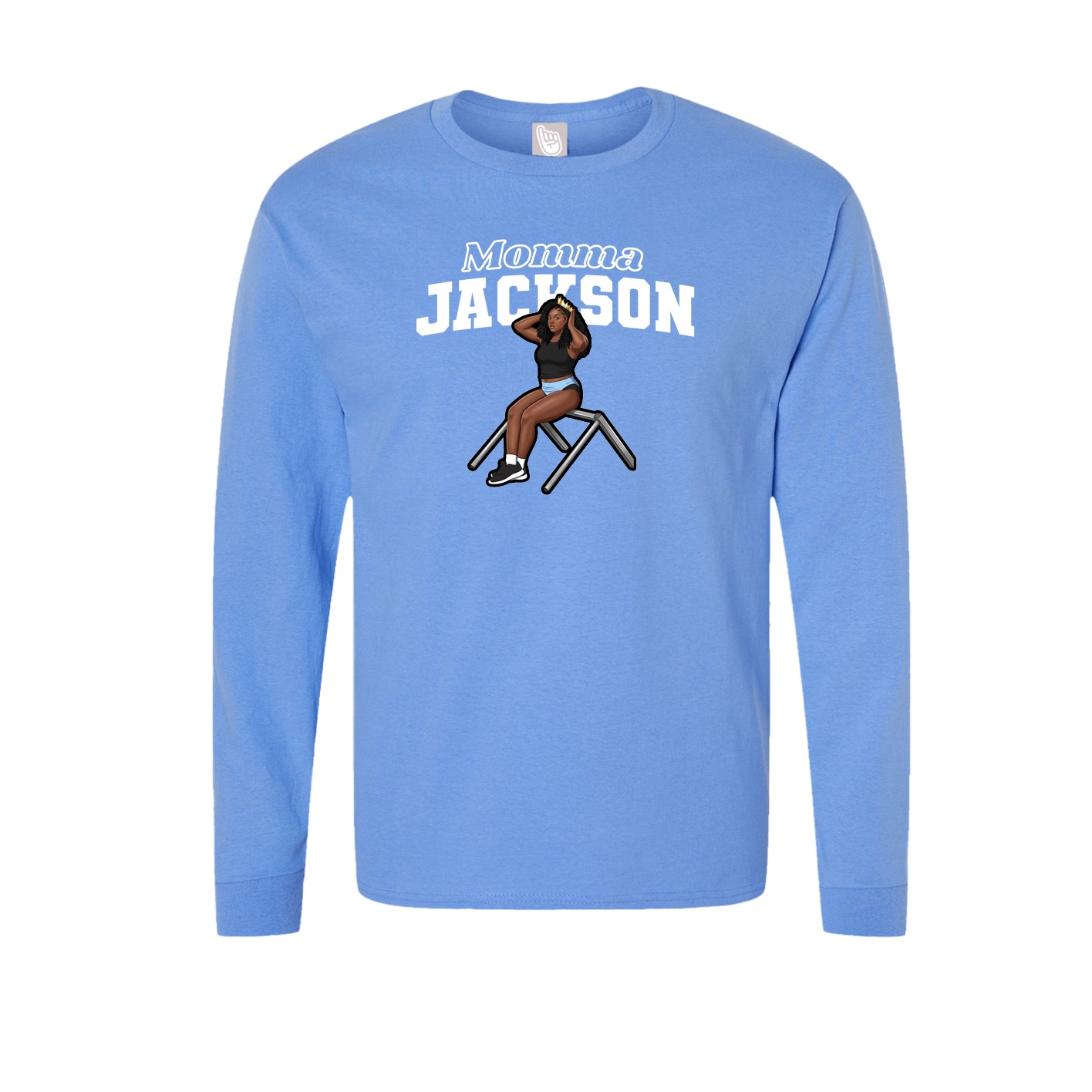 Long Sleeve Tee — Mothers Day Block in Powder Blue