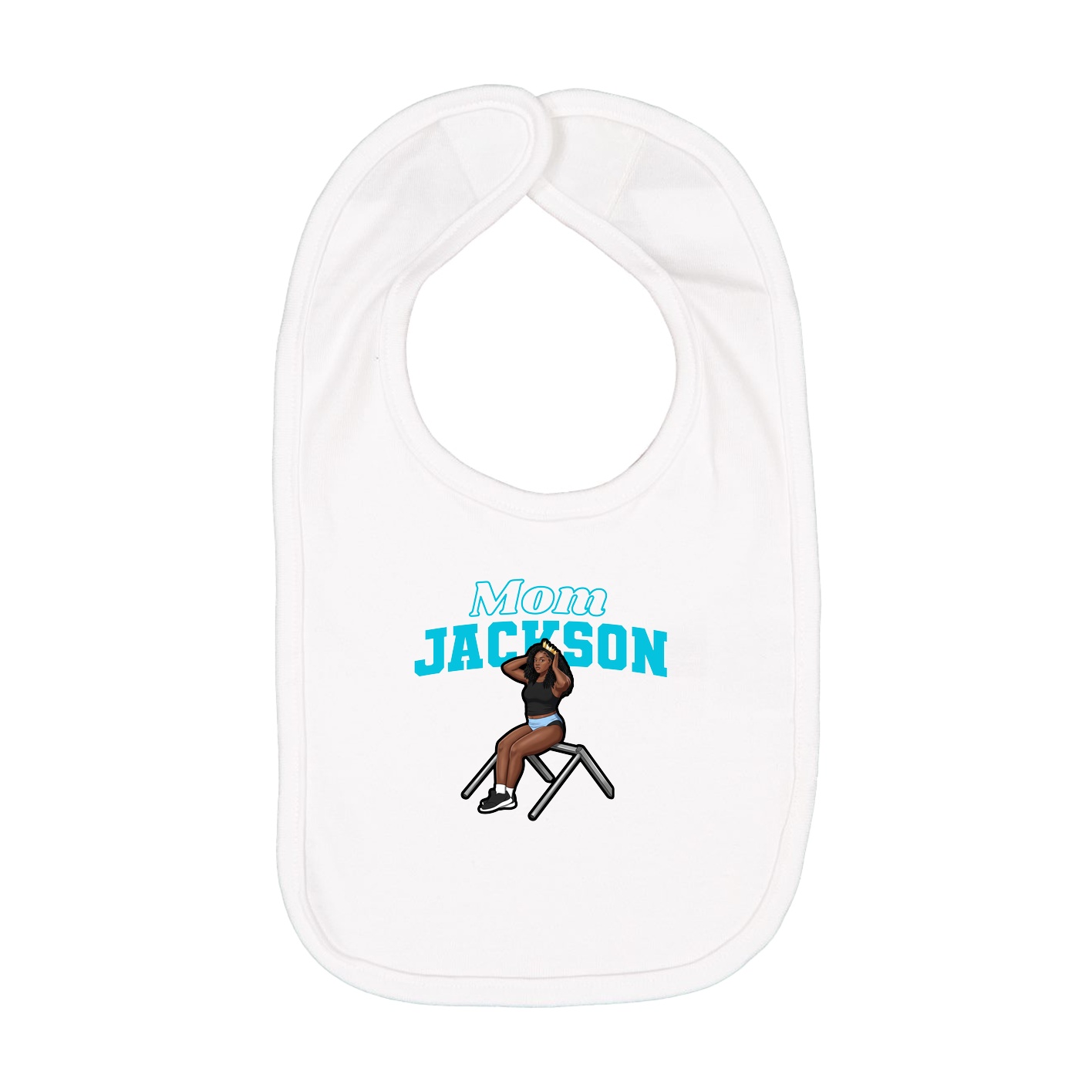 Infant Bib — Mothers Day Block in White