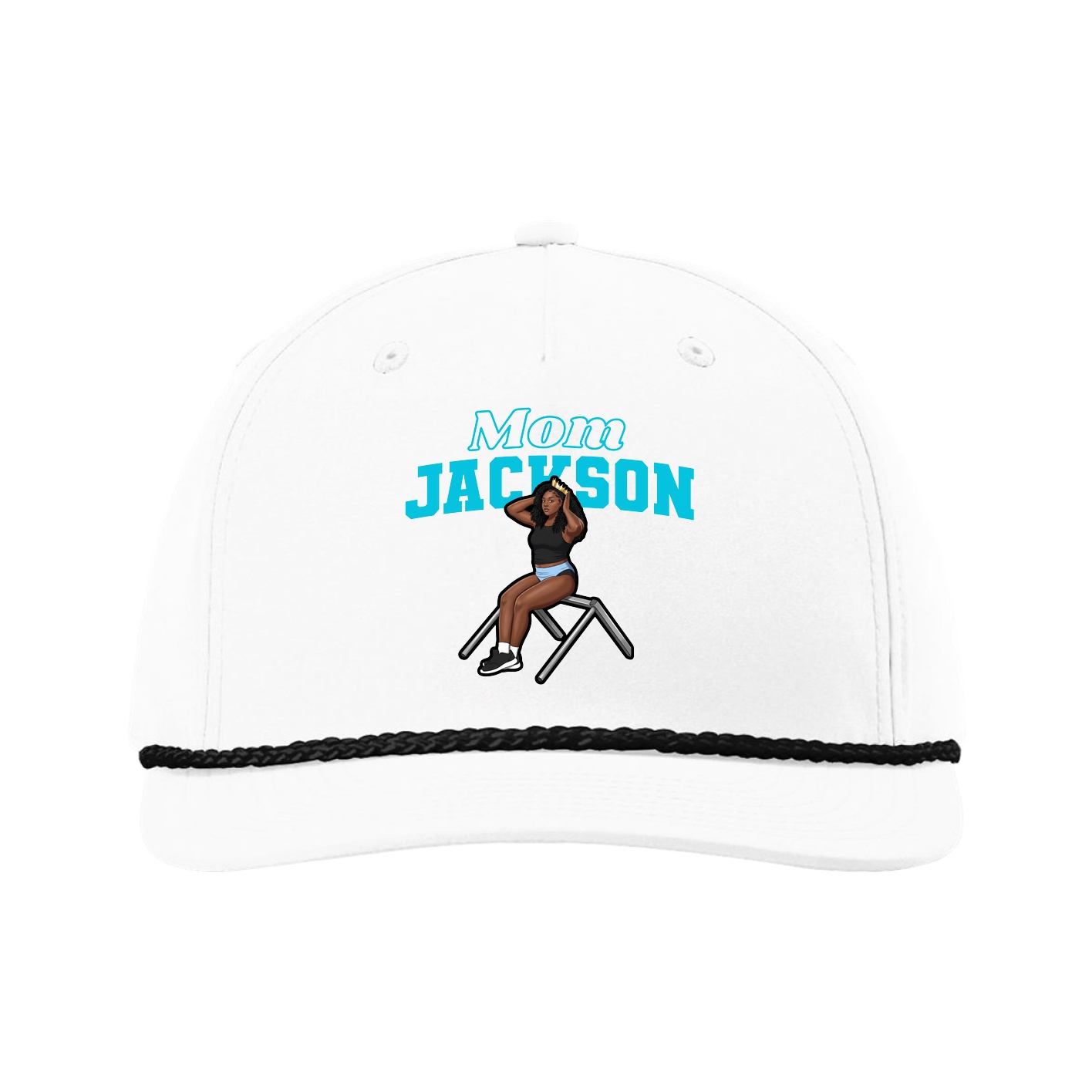 Five-Panel Classic Rope Cap — Mothers Day Block in White