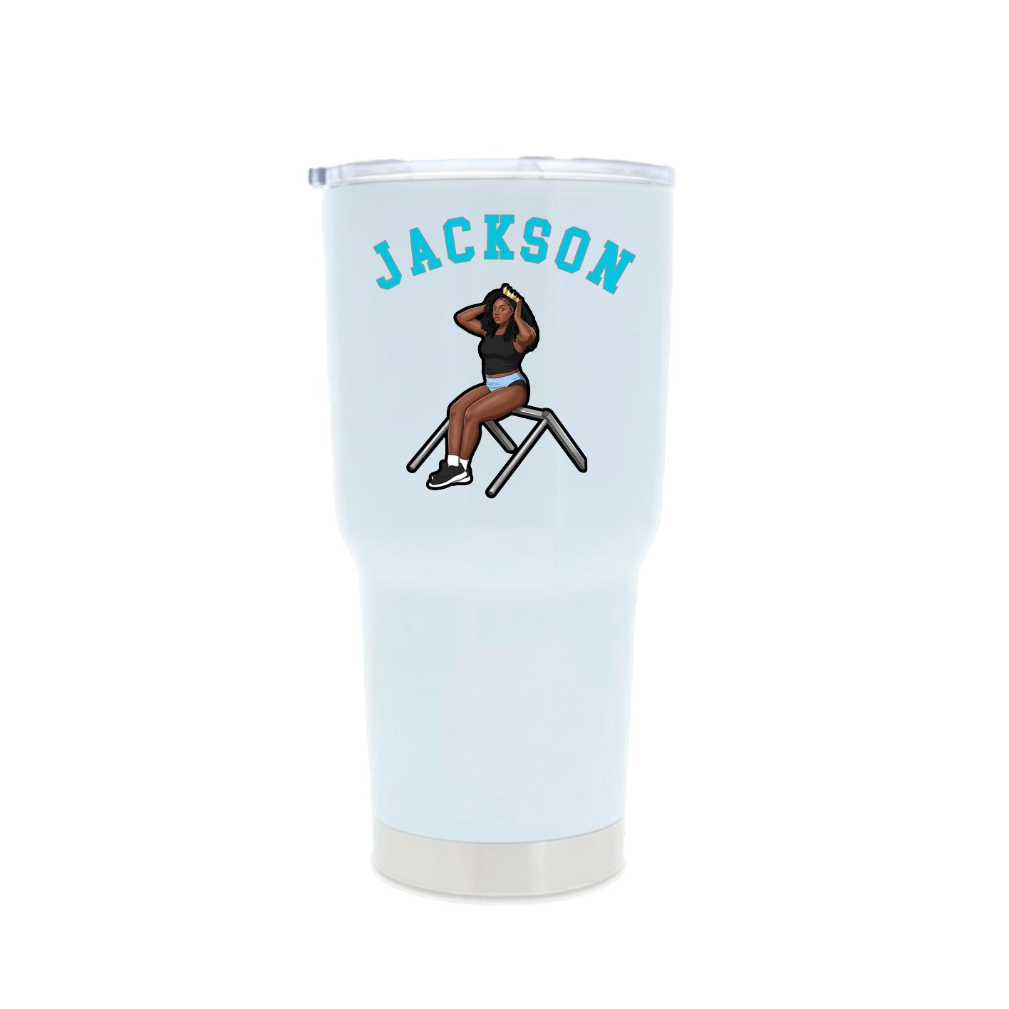 30oz Stainless Steel Tumbler — Shirsey Arch in White