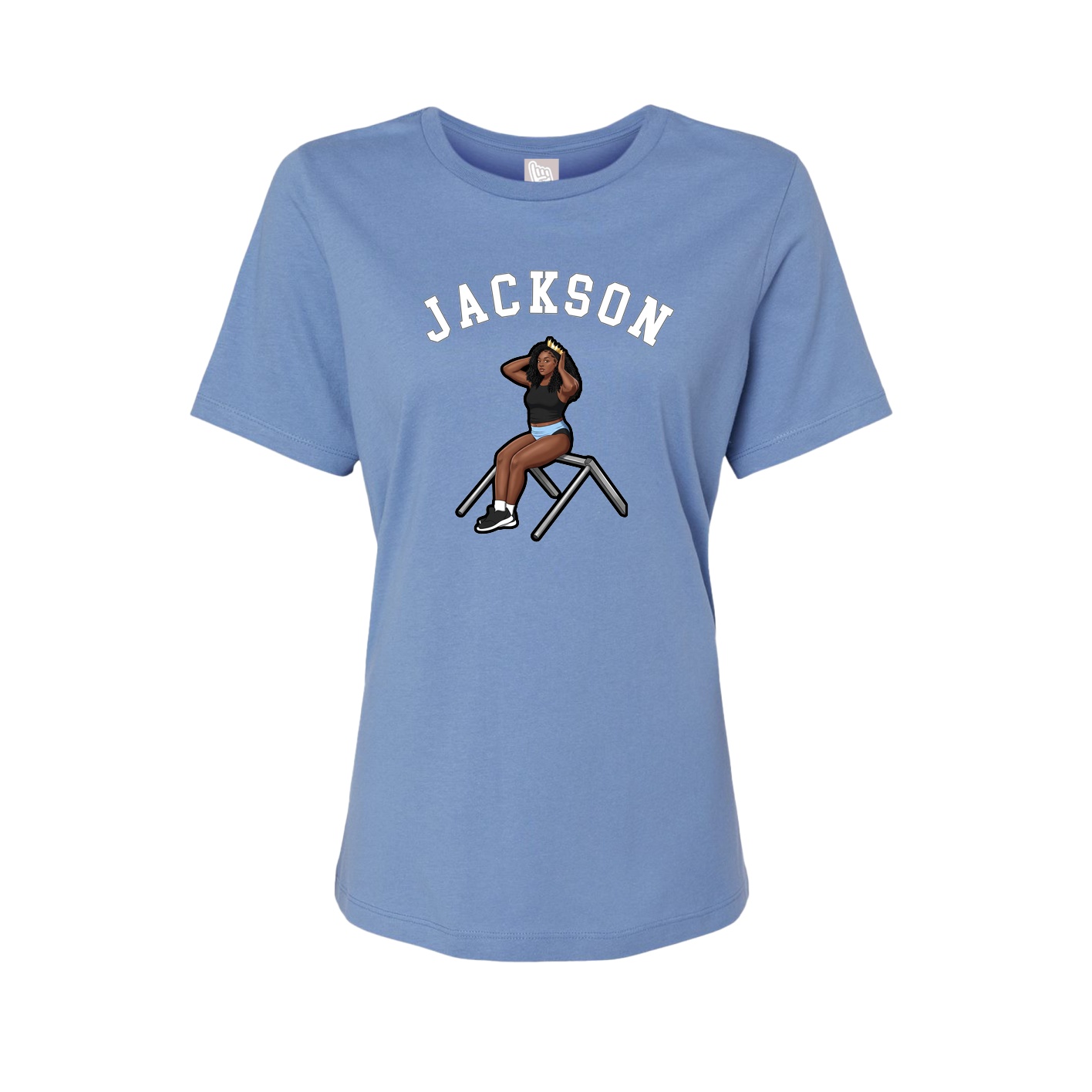 Fitted Women's Tee — Shirsey Arch in Powder Blue