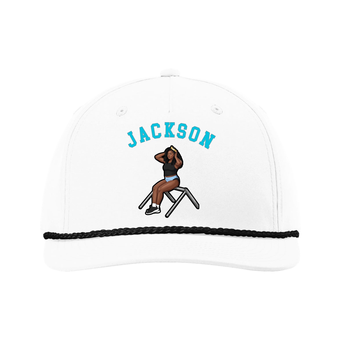 Five-Panel Classic Rope Cap — Shirsey Arch in White